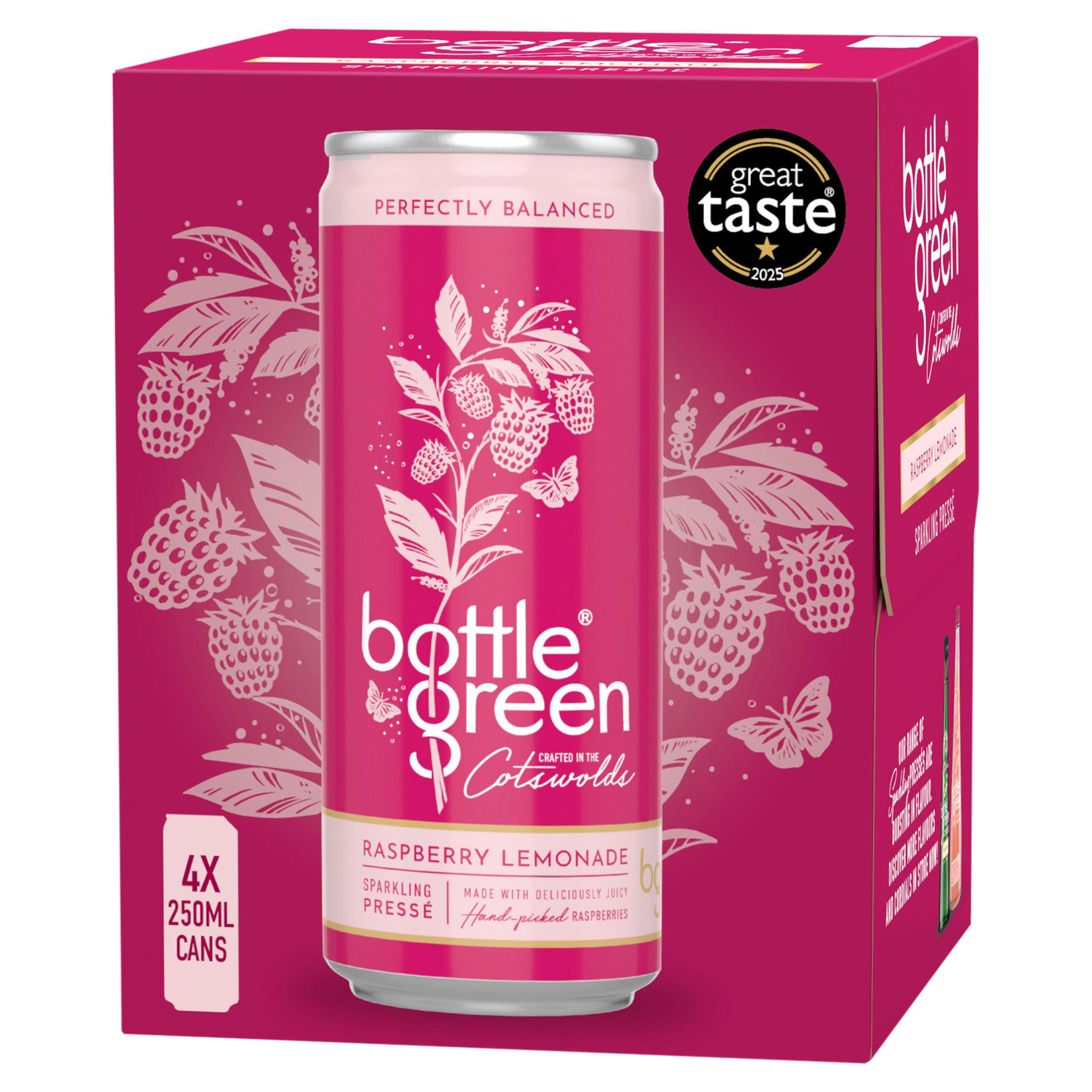 Bottlegreen 4 x 250ml Raspberry Lemonade Sparkling Presse