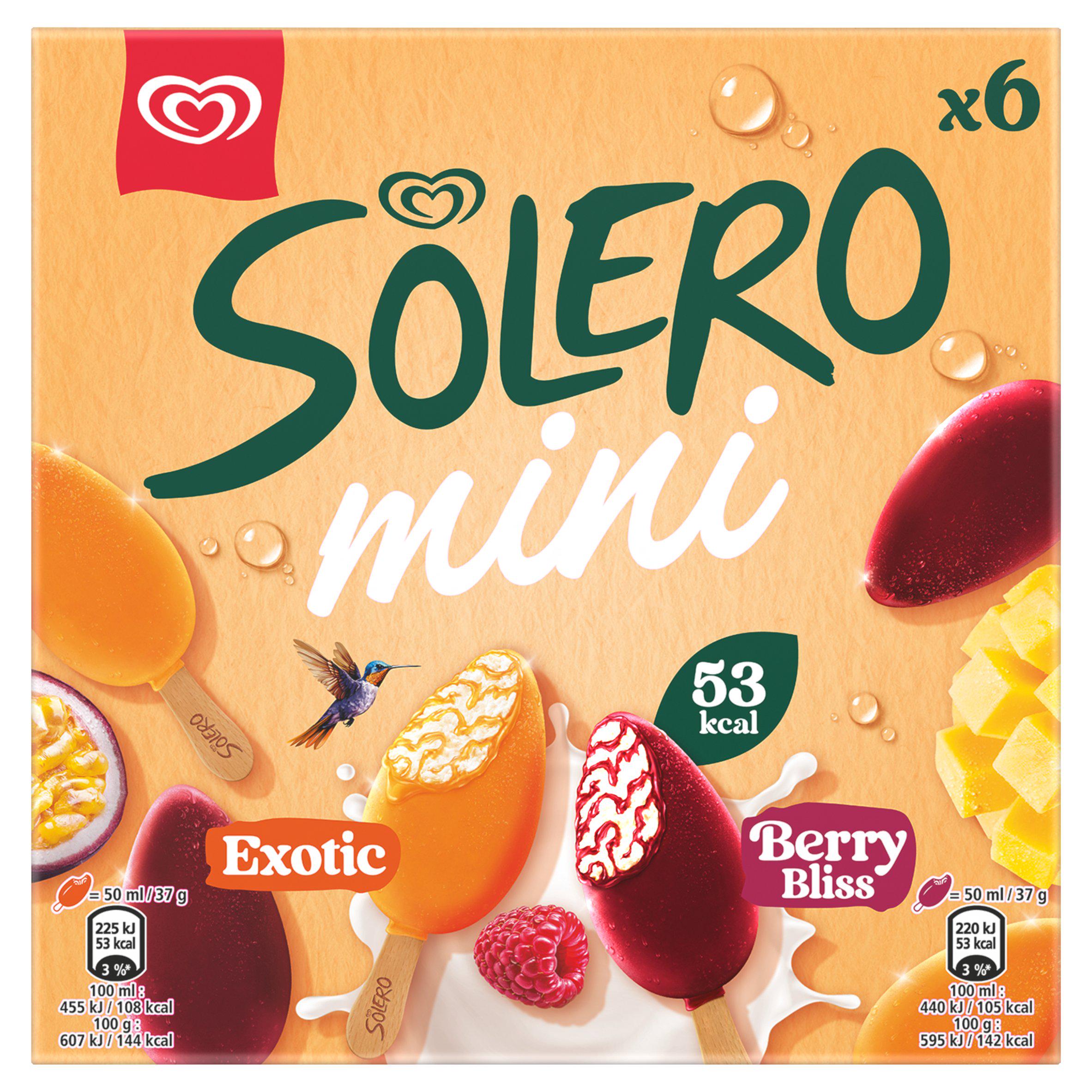 Solero Mini Exotic & Berry Bliss Ice Cream Lollies 6 x 50ml