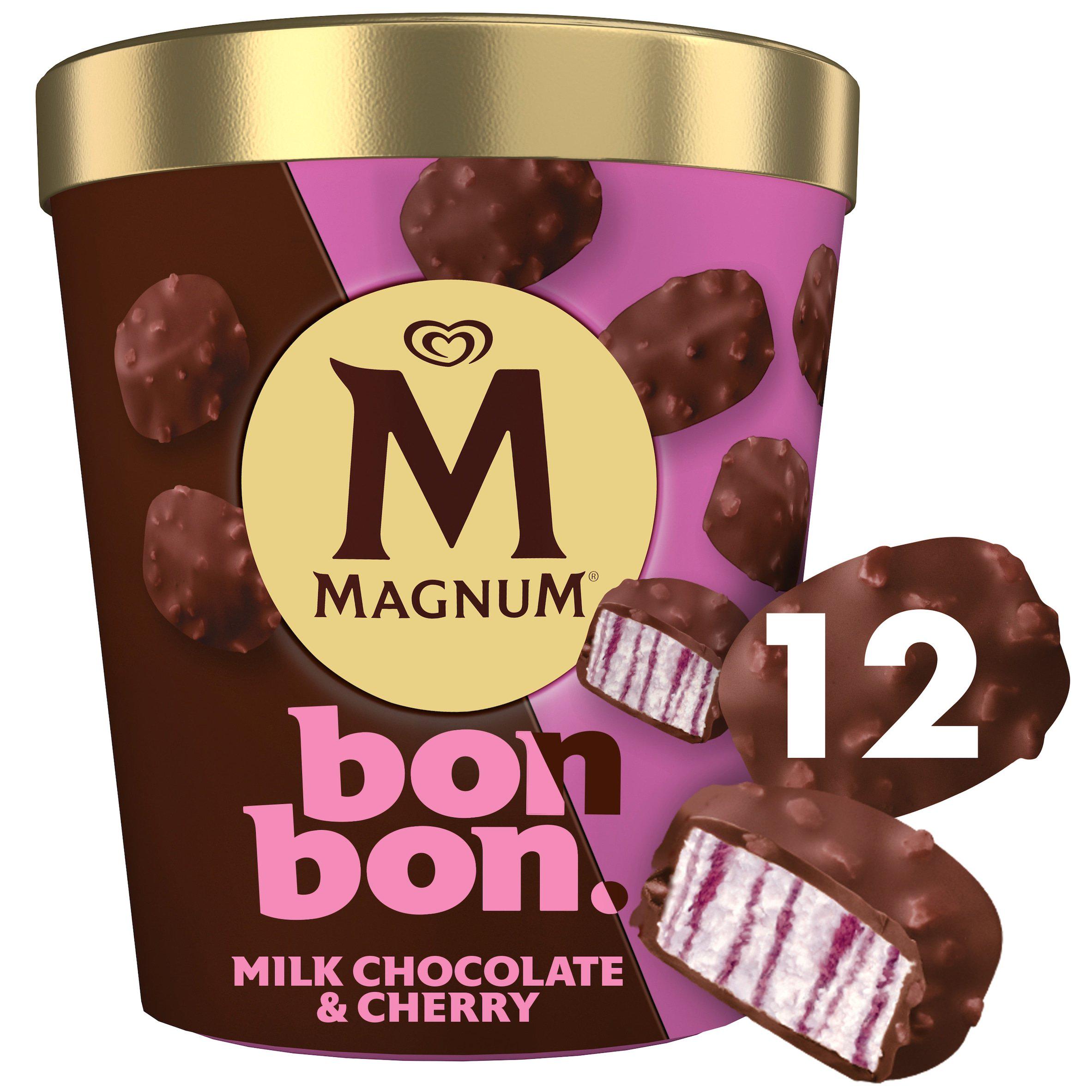 Magnum 12 x 17ml Bonbon Cherry & Milk Chocolate Ice Cream Frozen Snack