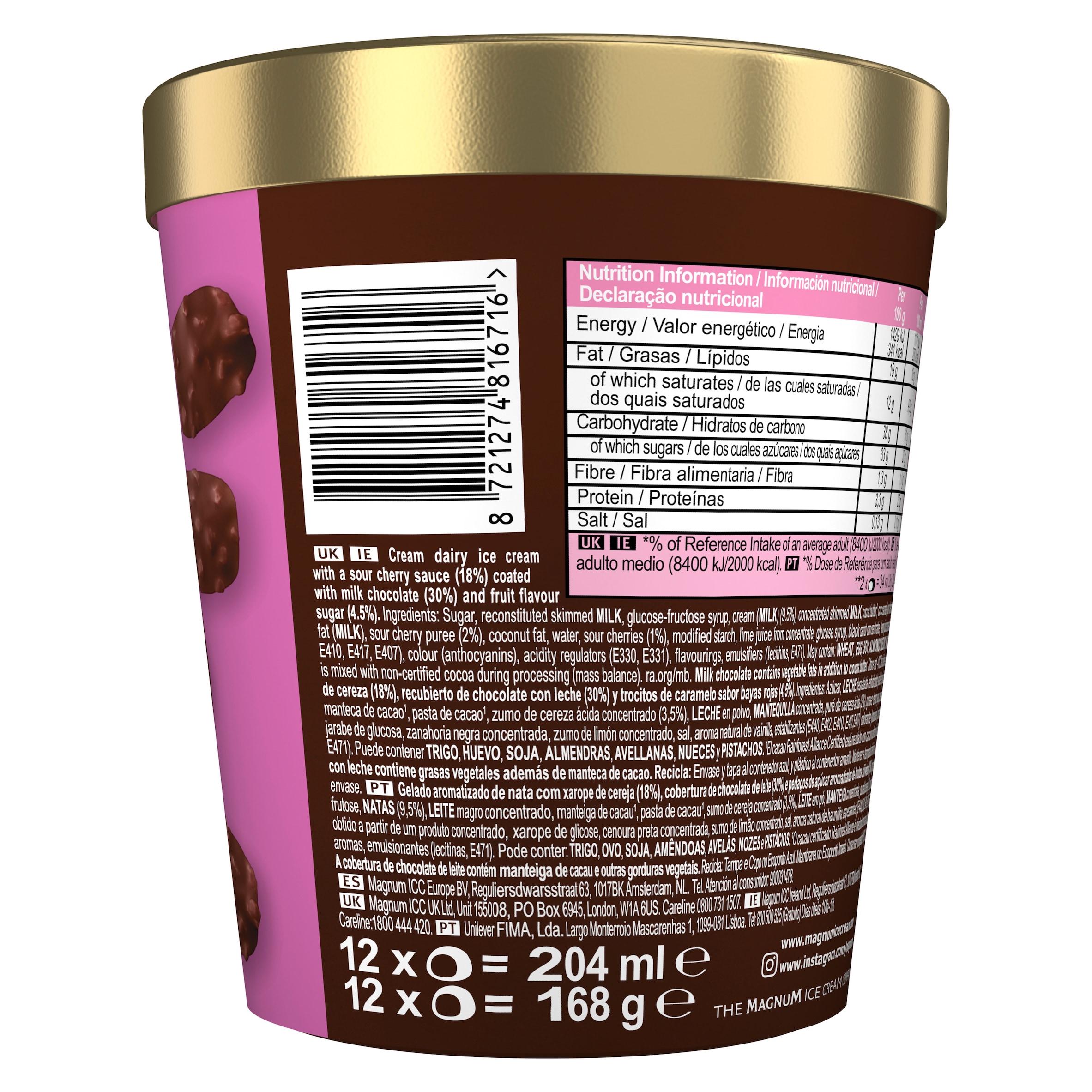 Magnum 12 x 17ml Bonbon Cherry & Milk Chocolate Ice Cream Frozen Snack thumbnail 3