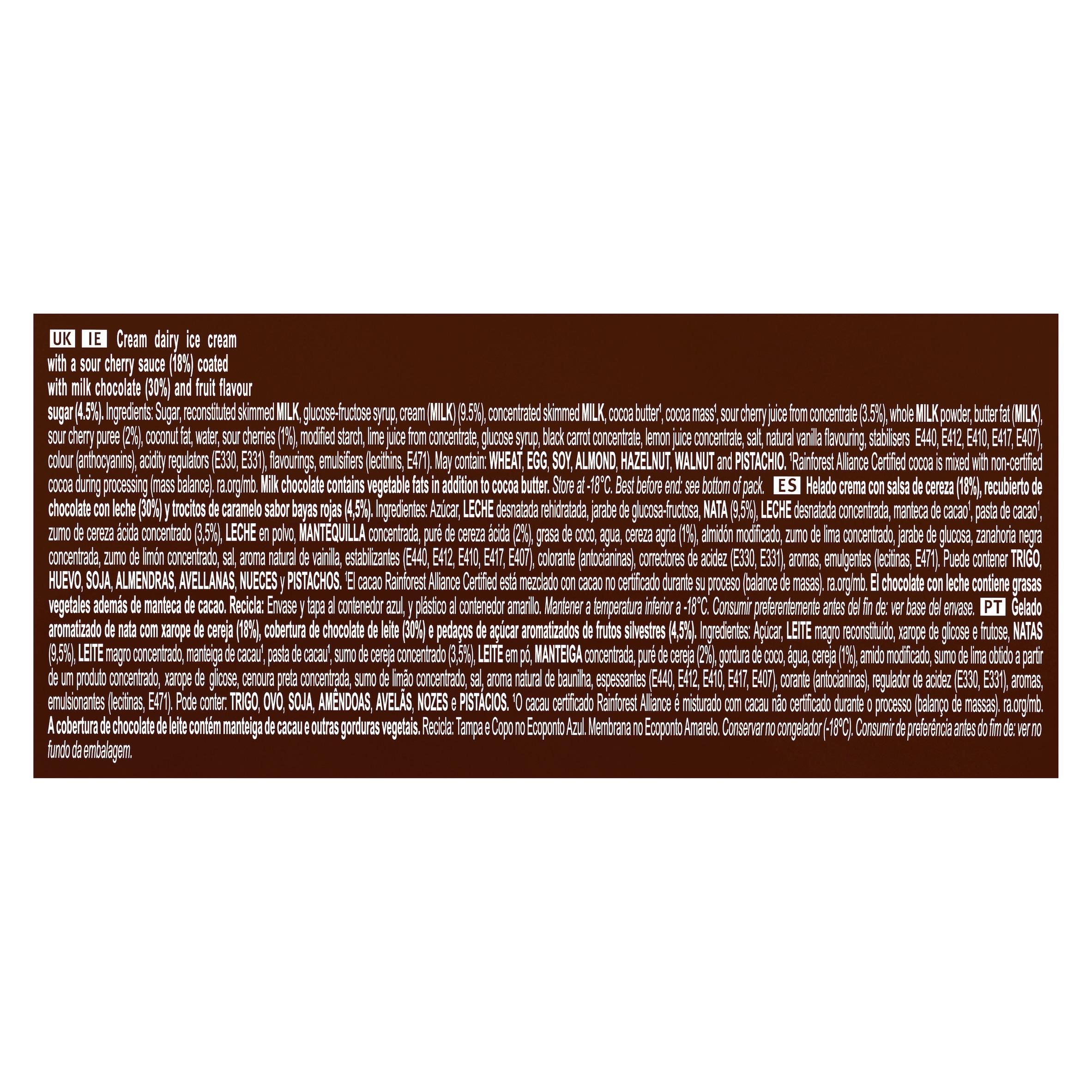 Magnum 12 x 17ml Bonbon Cherry & Milk Chocolate Ice Cream Frozen Snack thumbnail 4