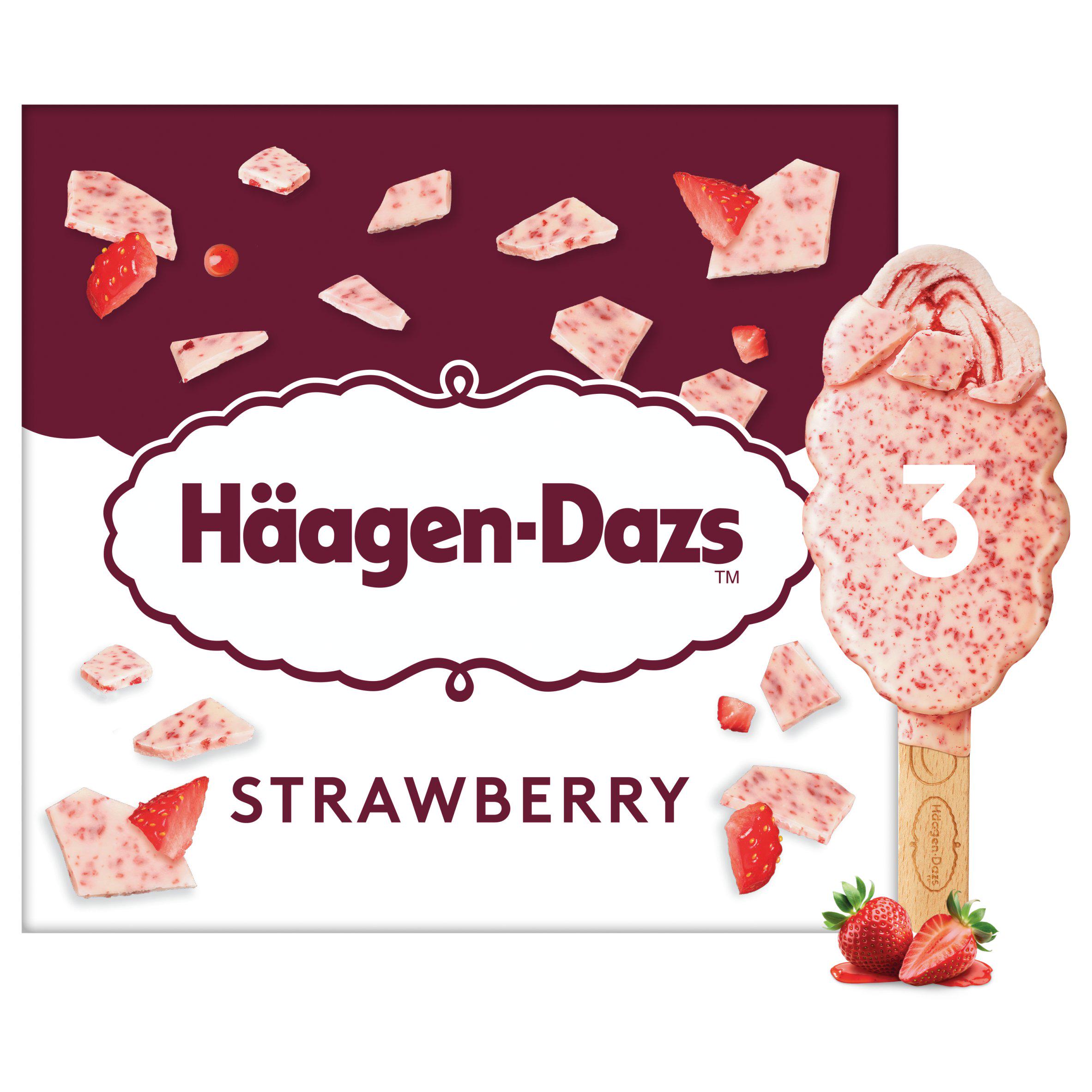 Haagen-Dazs Creamy Strawberry Ice Cream Stick Bar 3x80ml