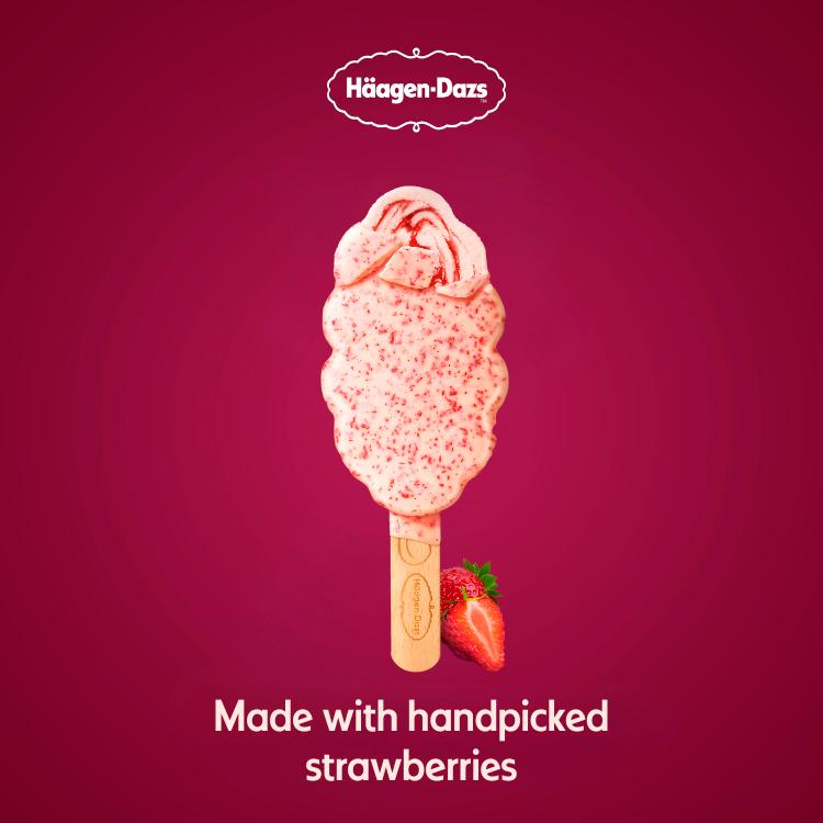 Haagen-Dazs  3 x Creamy Strawberry Ice Cream Sticks 204g thumbnail 2