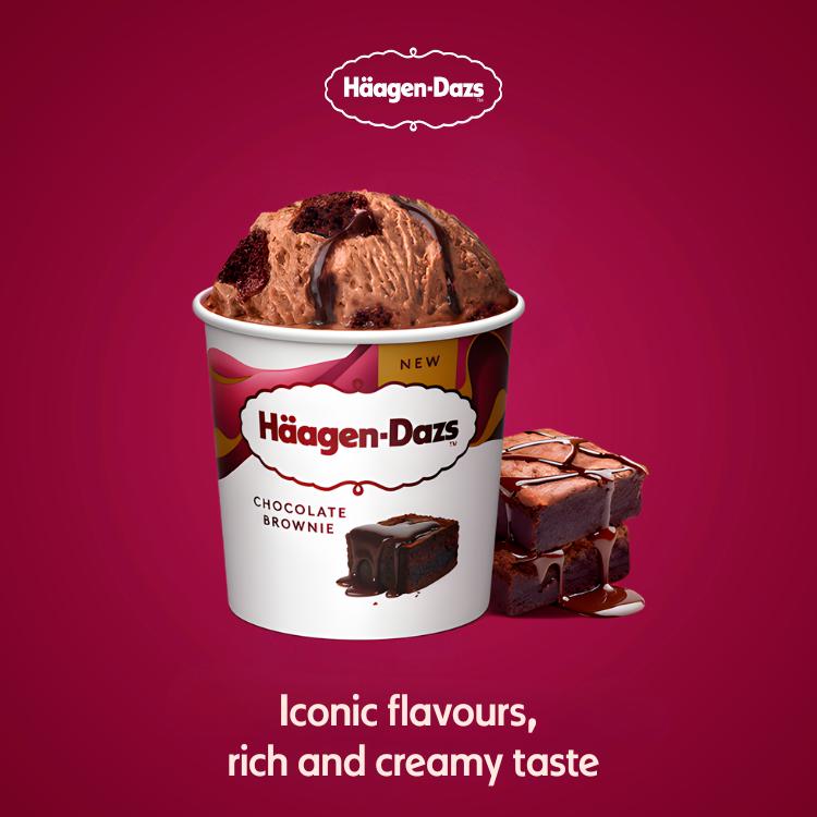 Haagen-Dazs 349g Chocolate Brownie Ice Cream thumbnail 2