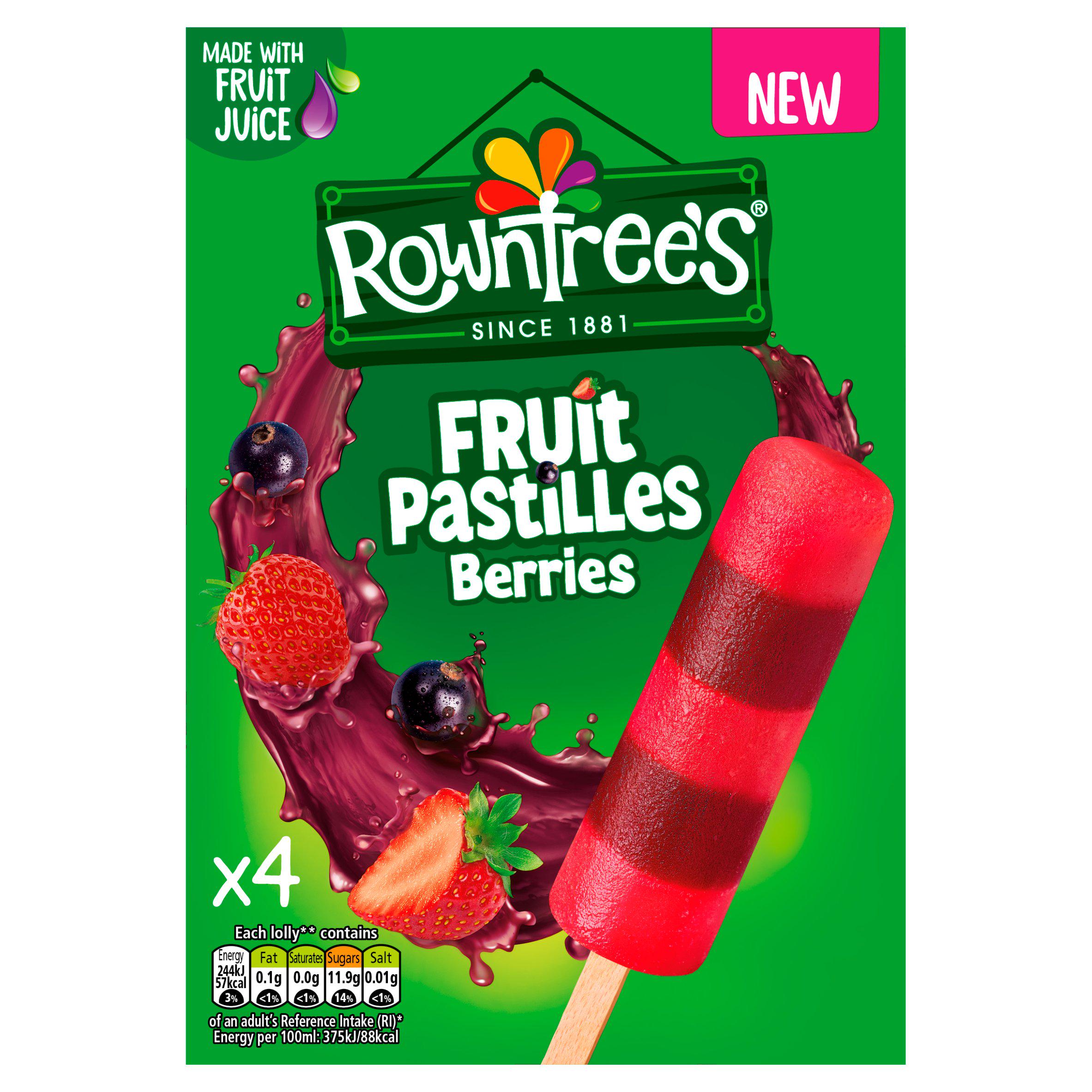 Rowntree's Fruit Pastille Berries Ice Lollies 4x65ml