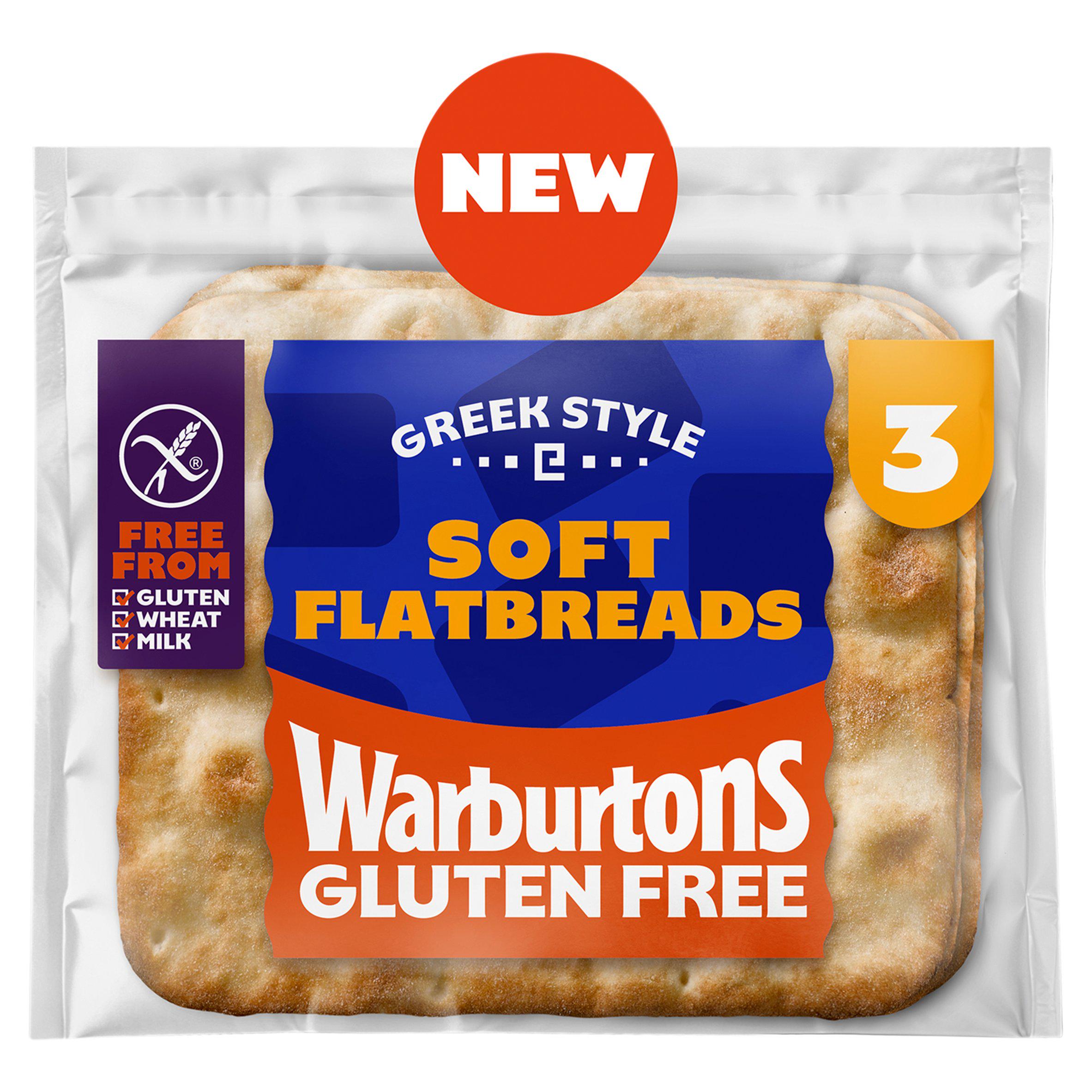 Warburtons Gluten Free Greek Style 3 soft Flatbreads