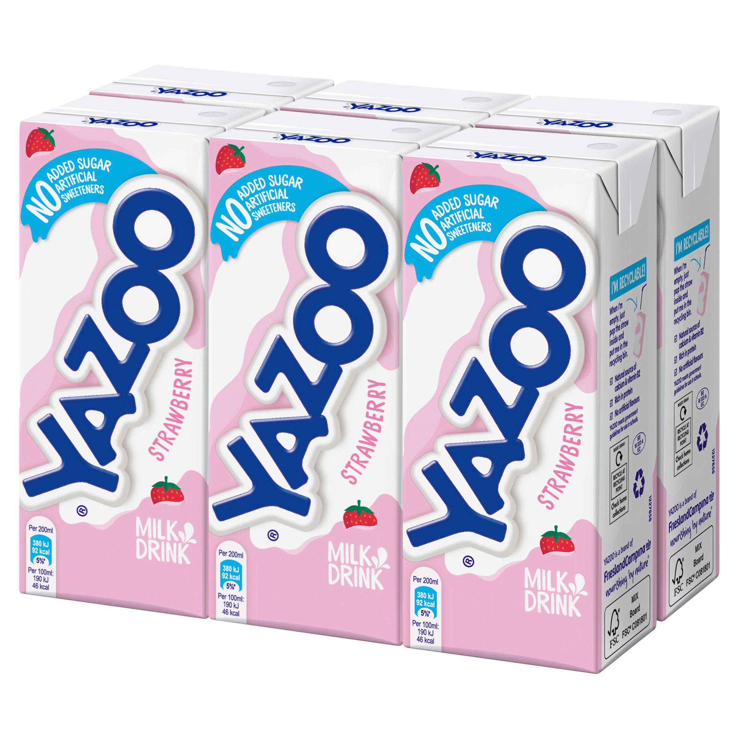 Yazoo 6 x 200ml Strawberry Milk Drink