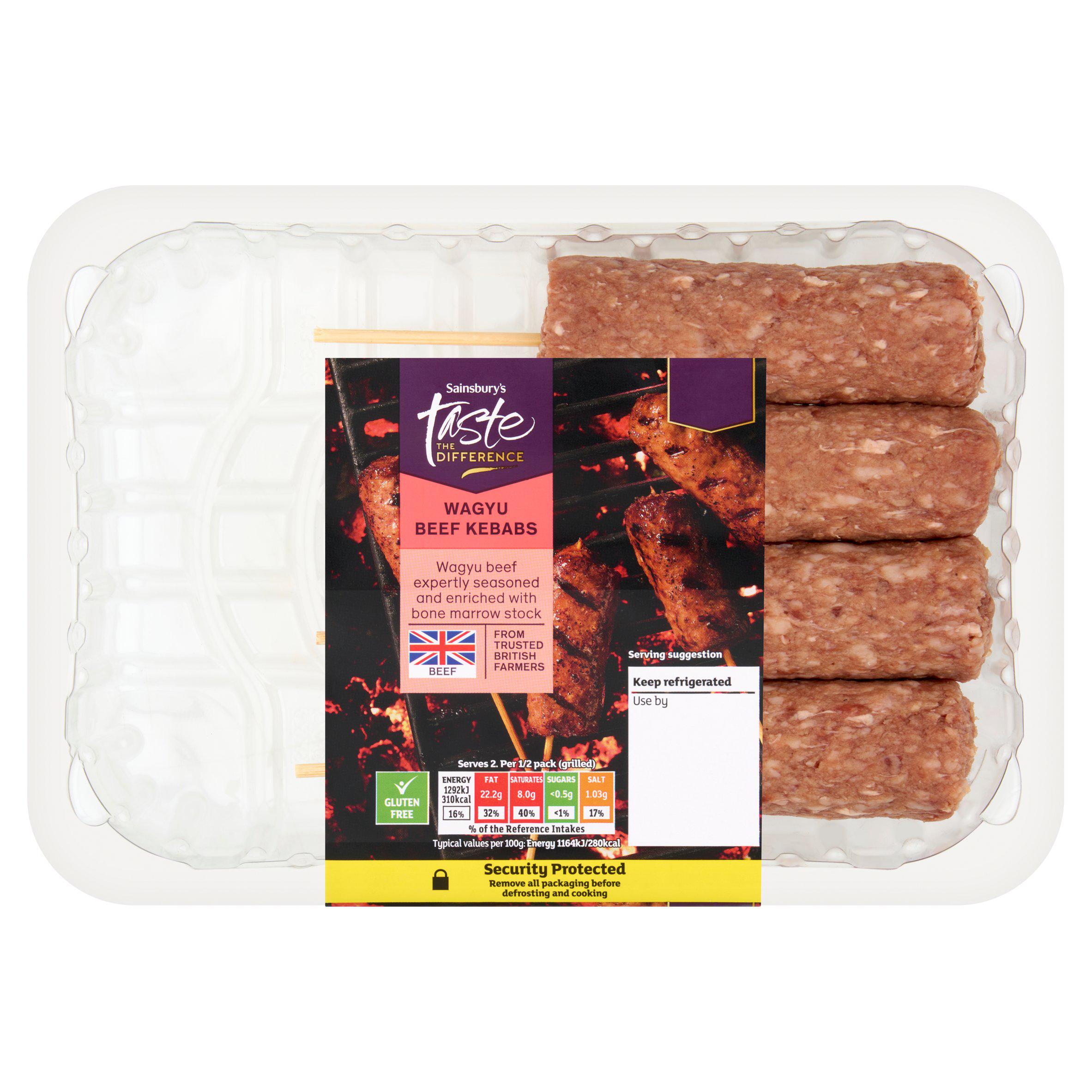 Sainsbury's Taste the Difference Wagyu Beef Kebabs 320g