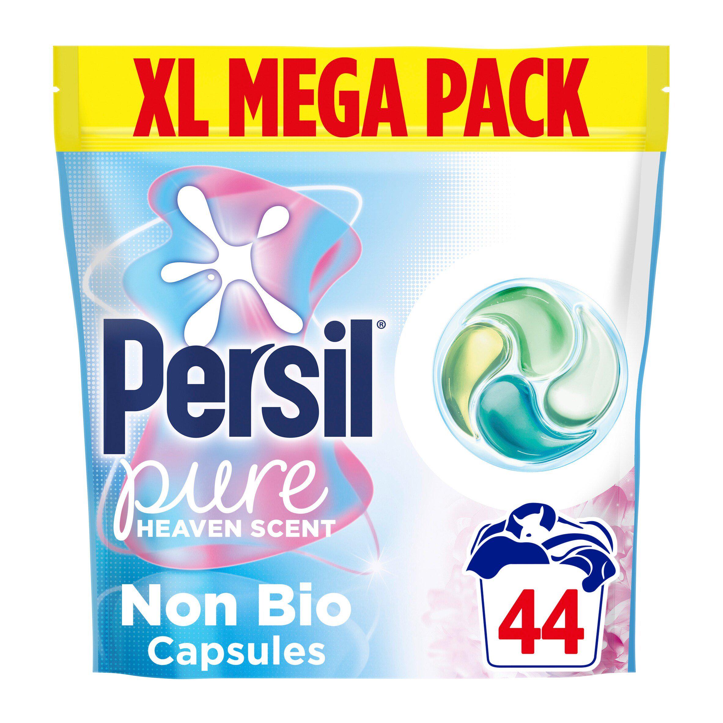 Persil Pure Non Bio Heaven Scent Laundry Washing Detergent Capsules XL Mega Pack 44 Washes 598g
