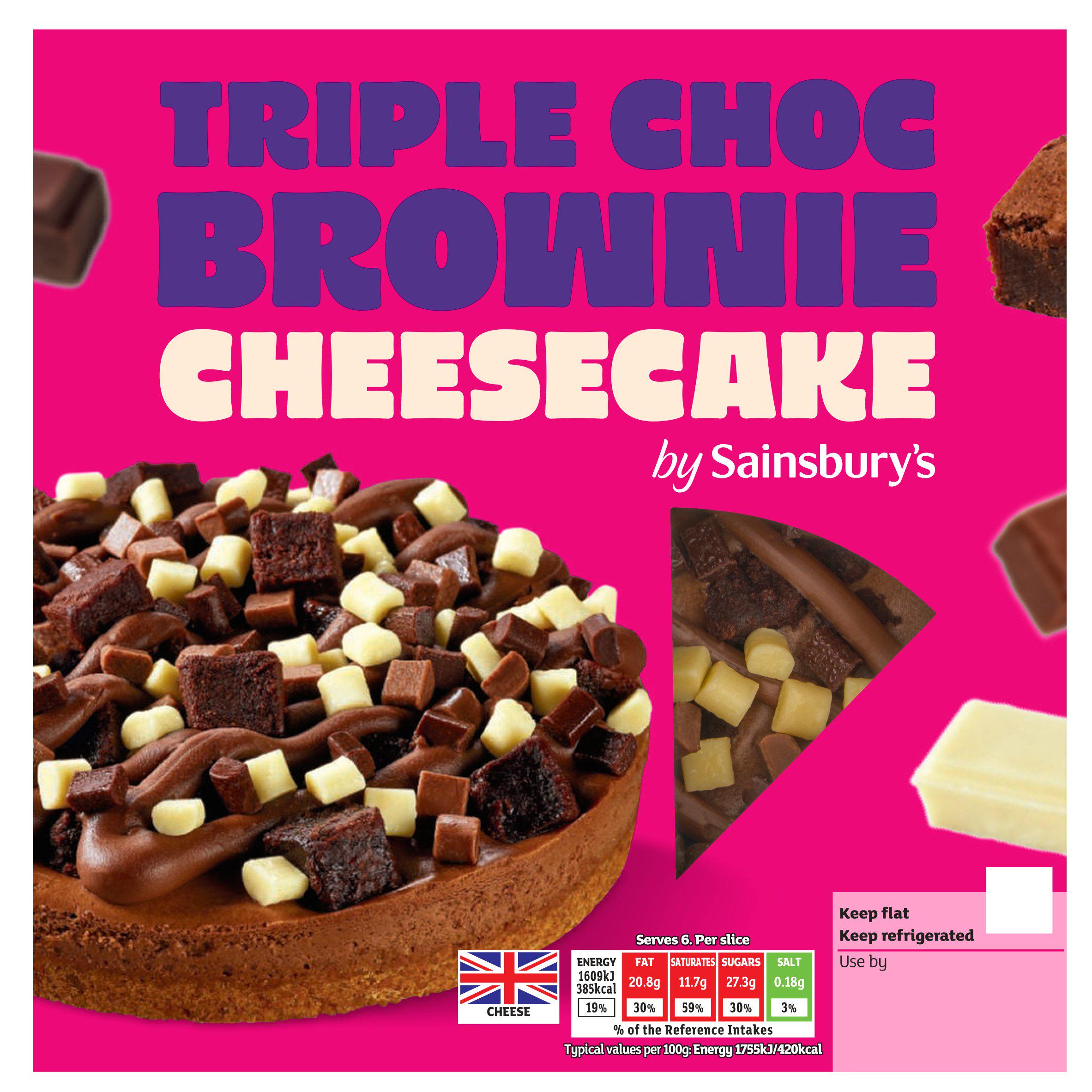 Sainsbury's Loaded 550g Triple Choc Brownie Cheesecake