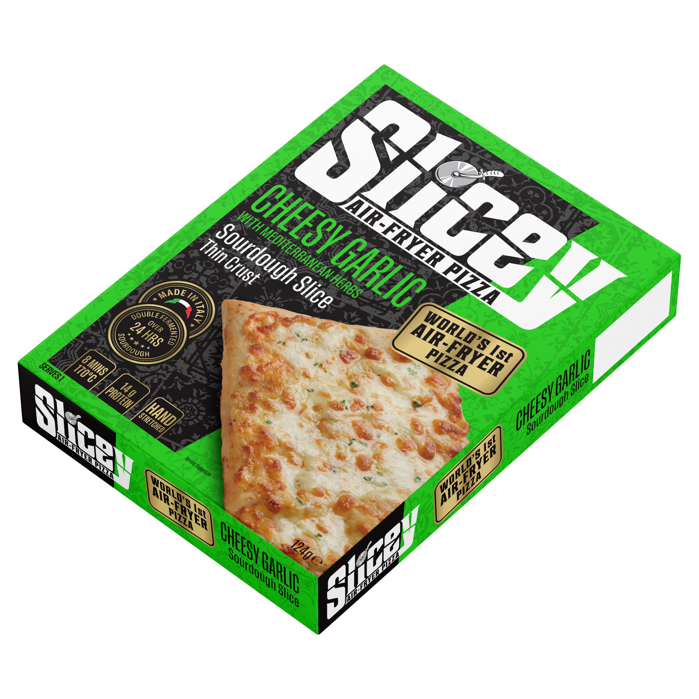 Slicey 124g Mediterranean Herbs Sourdough Slice Air Fryer Cheesy Garlic Pizza