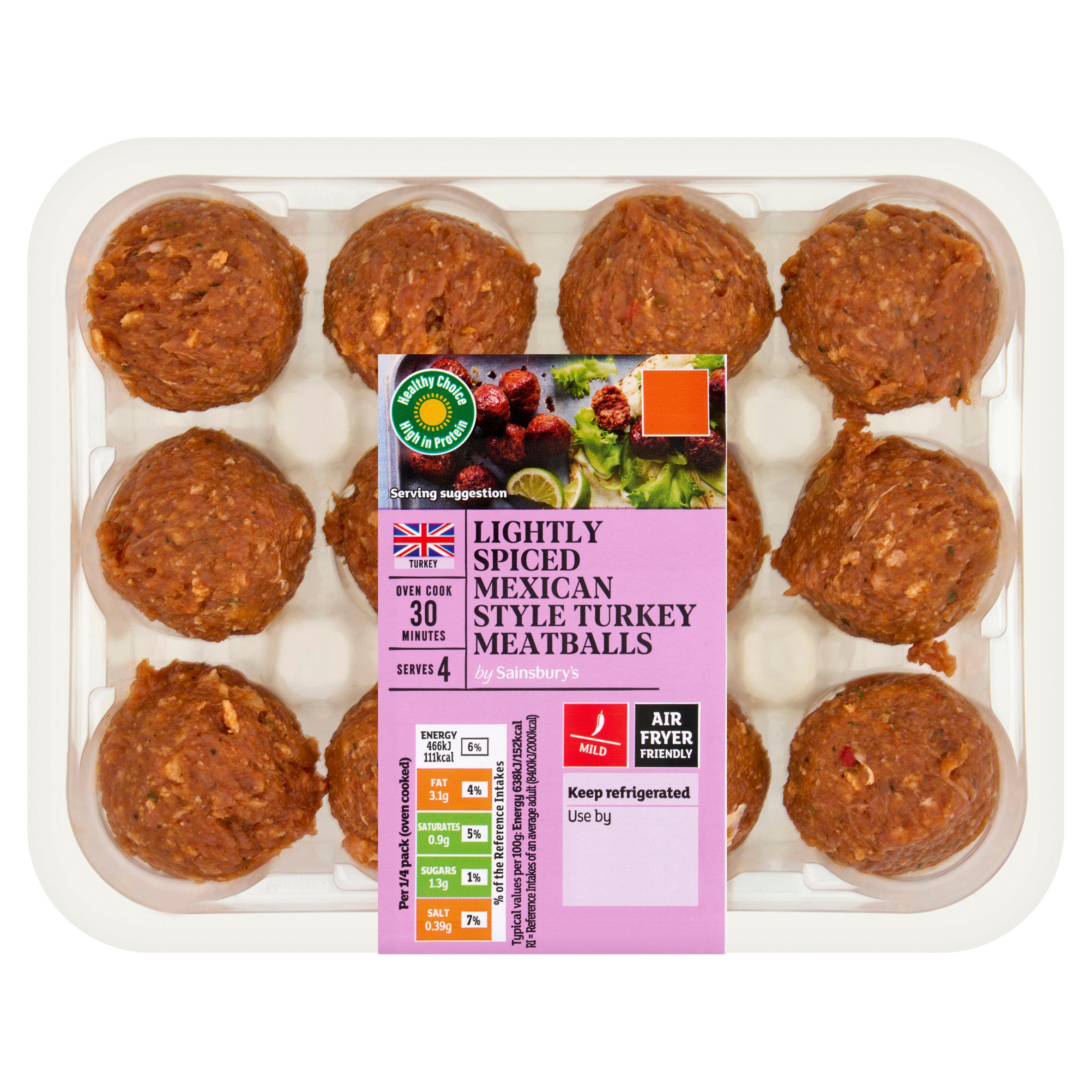 Sainsbury's 372g Lightly Spiced Mexican Style Turkey Meatballs