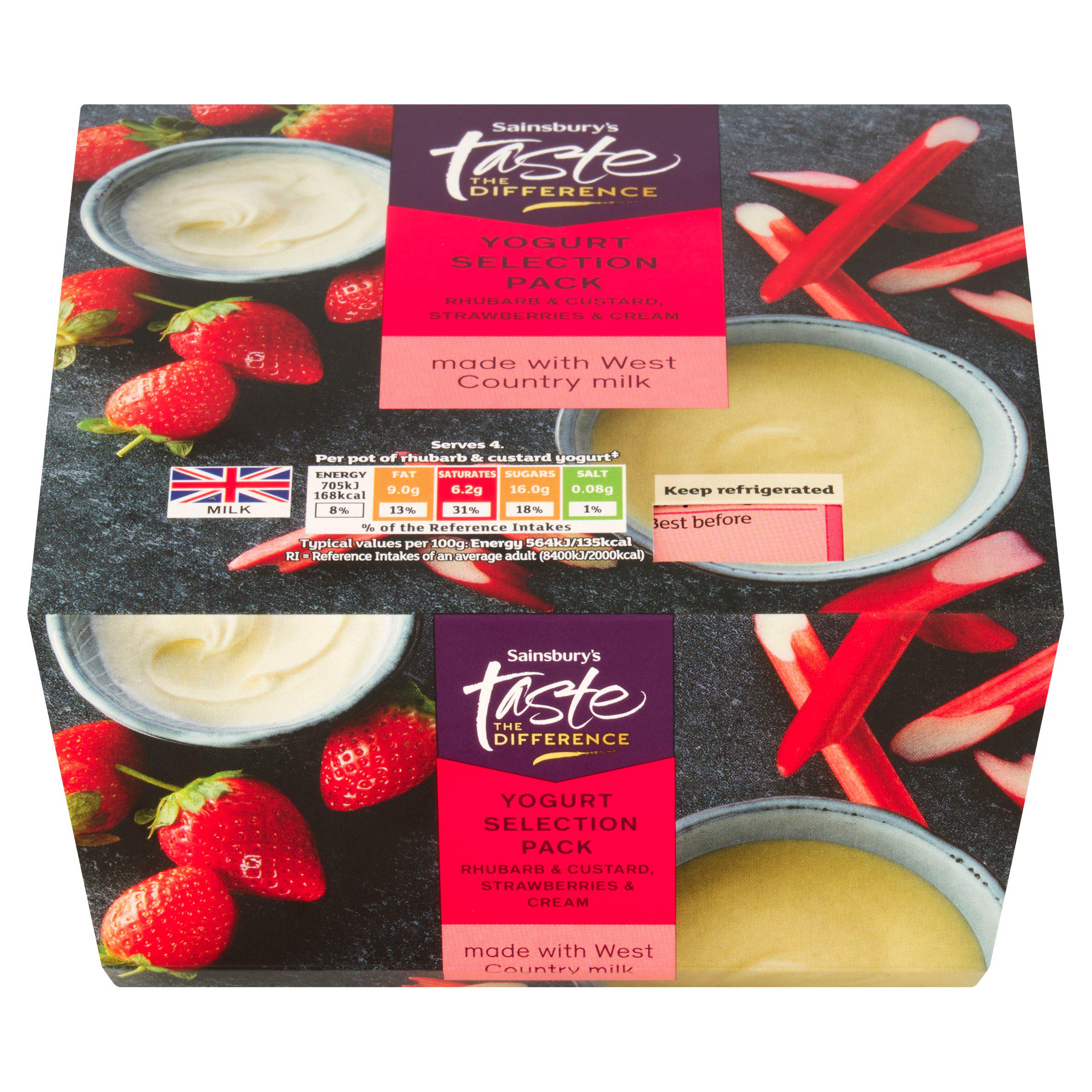 Sainsbury's 4 x 125g Selection Pack Yogurt, Taste the Difference