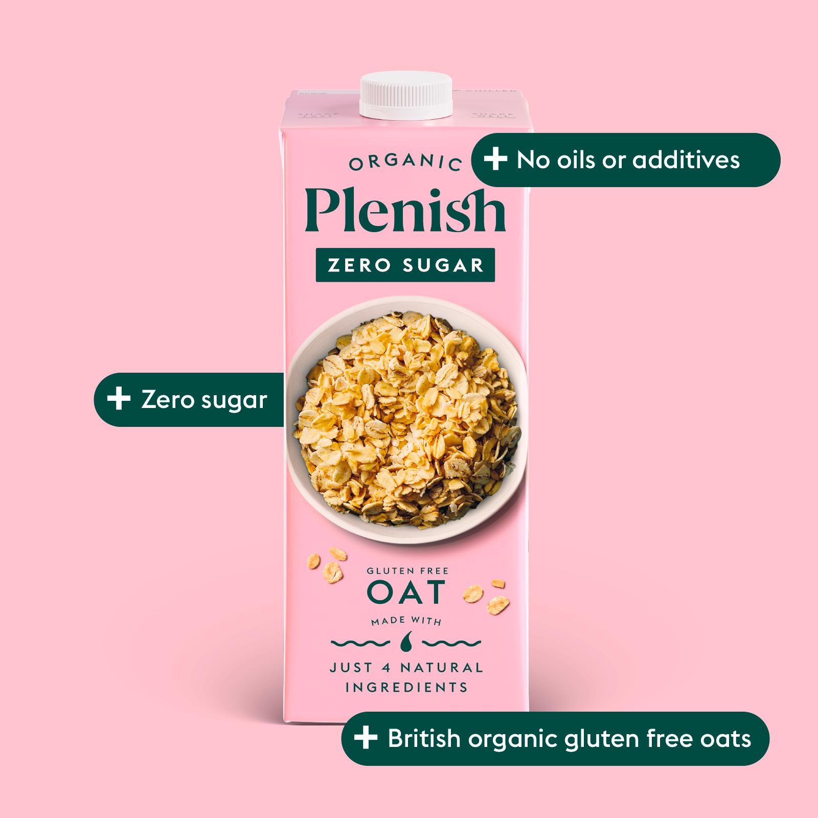 Plenish 1L Organic Chilled Dairy Free Oat Zero Sugar Drink thumbnail 2