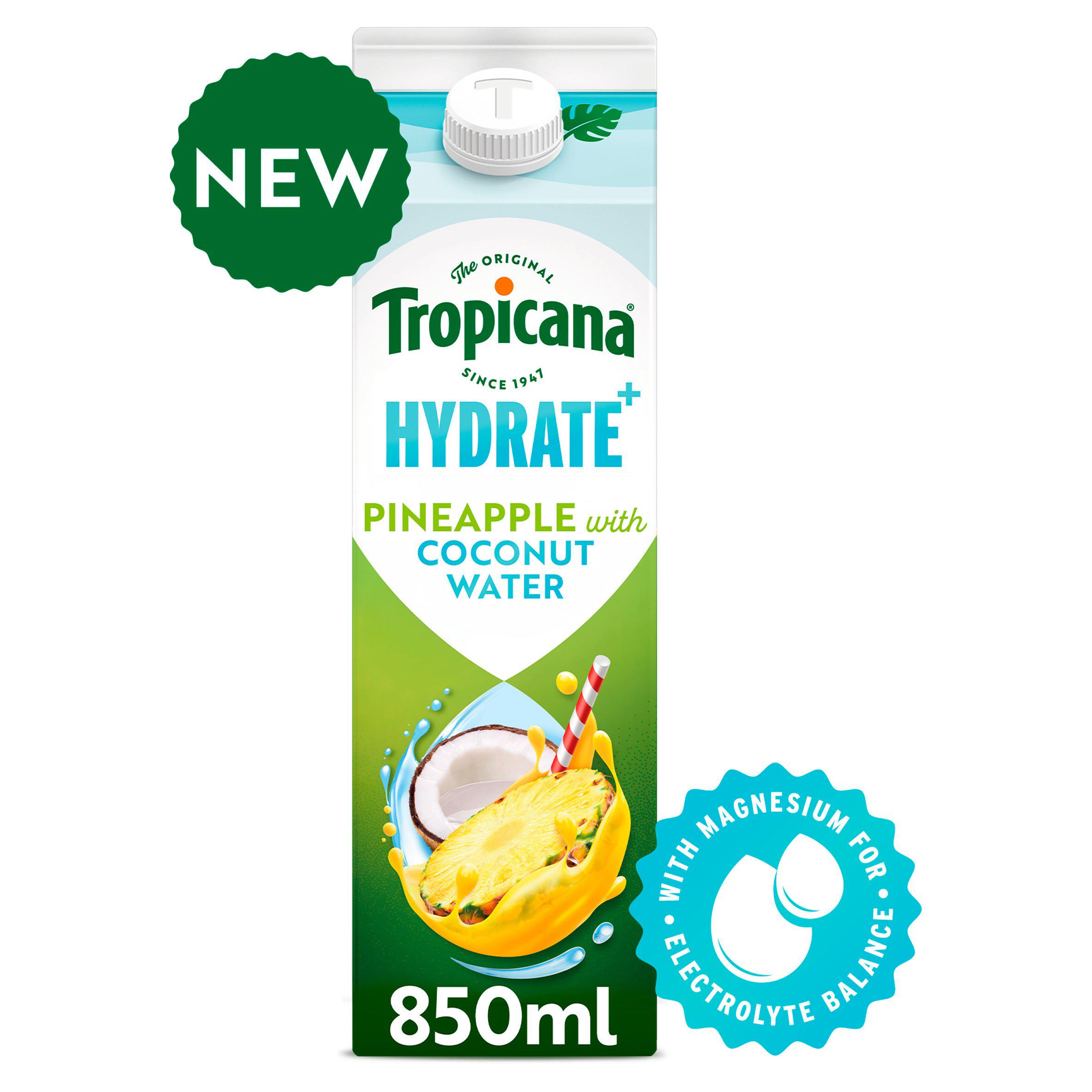 Tropicana 850ml Pineapple with Coconut Water Hydrate + Refreshing Fruit Juice