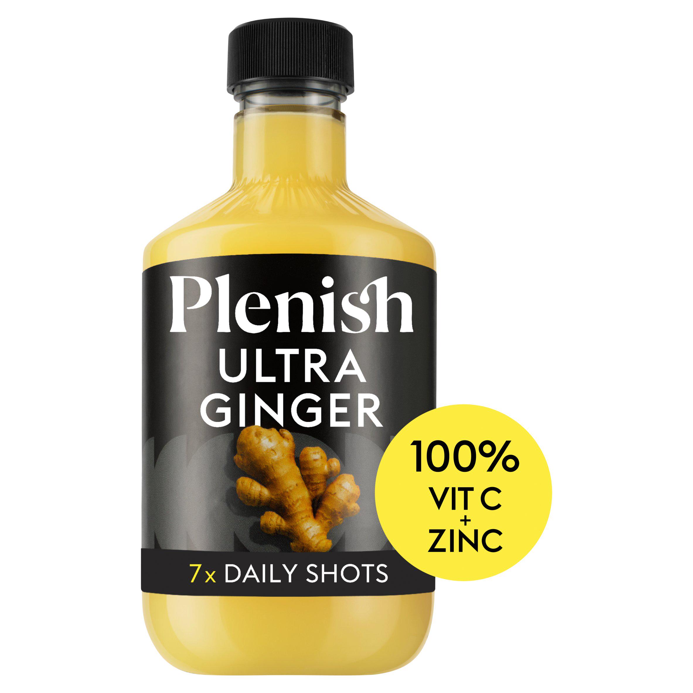 Plenish 7 x Shots Ultra Ginger Vitamin C + Zinc Dosing Bottle 420ml