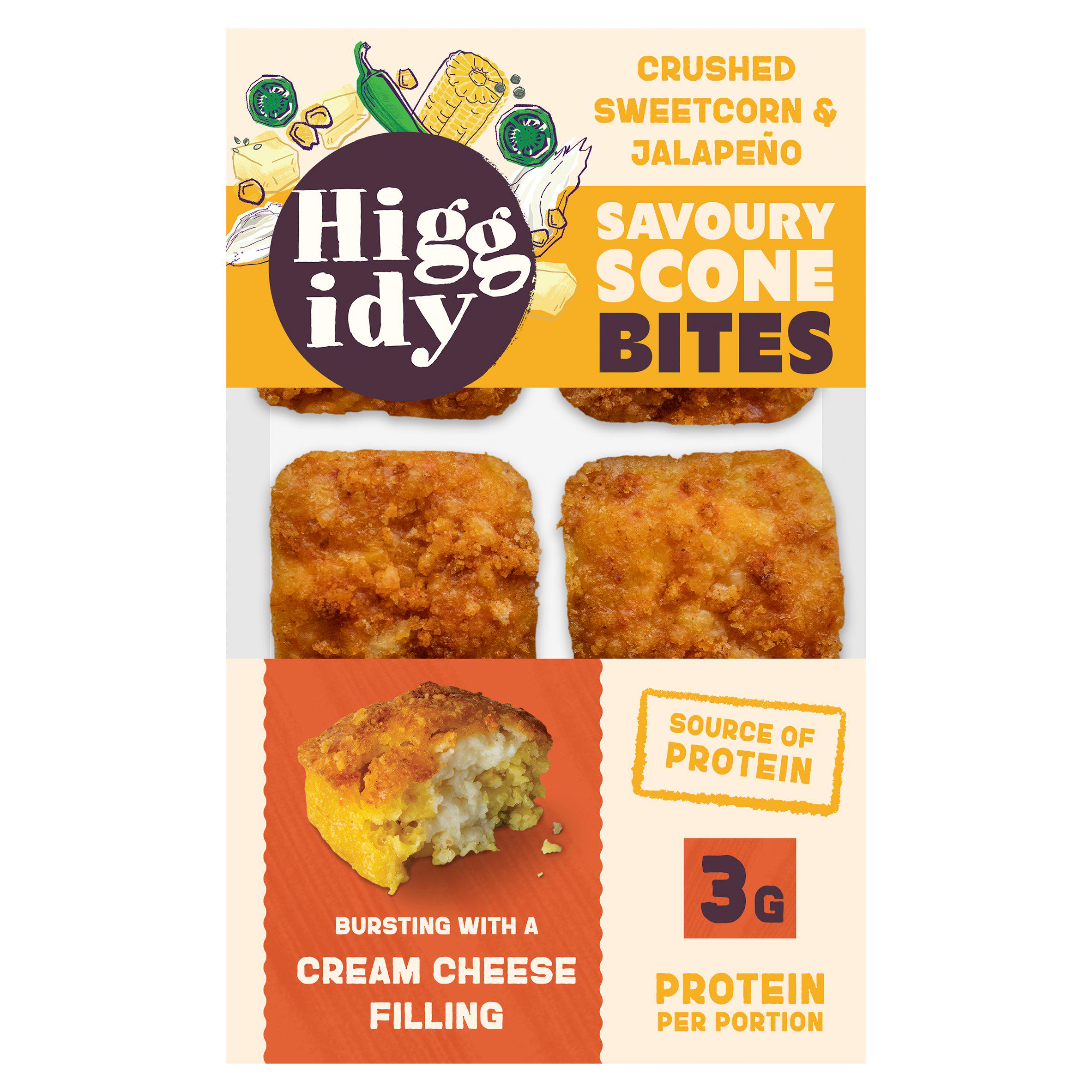 Higgidy Crushed Sweetcorn & Jalapeño Savoury Scone Bites 130g