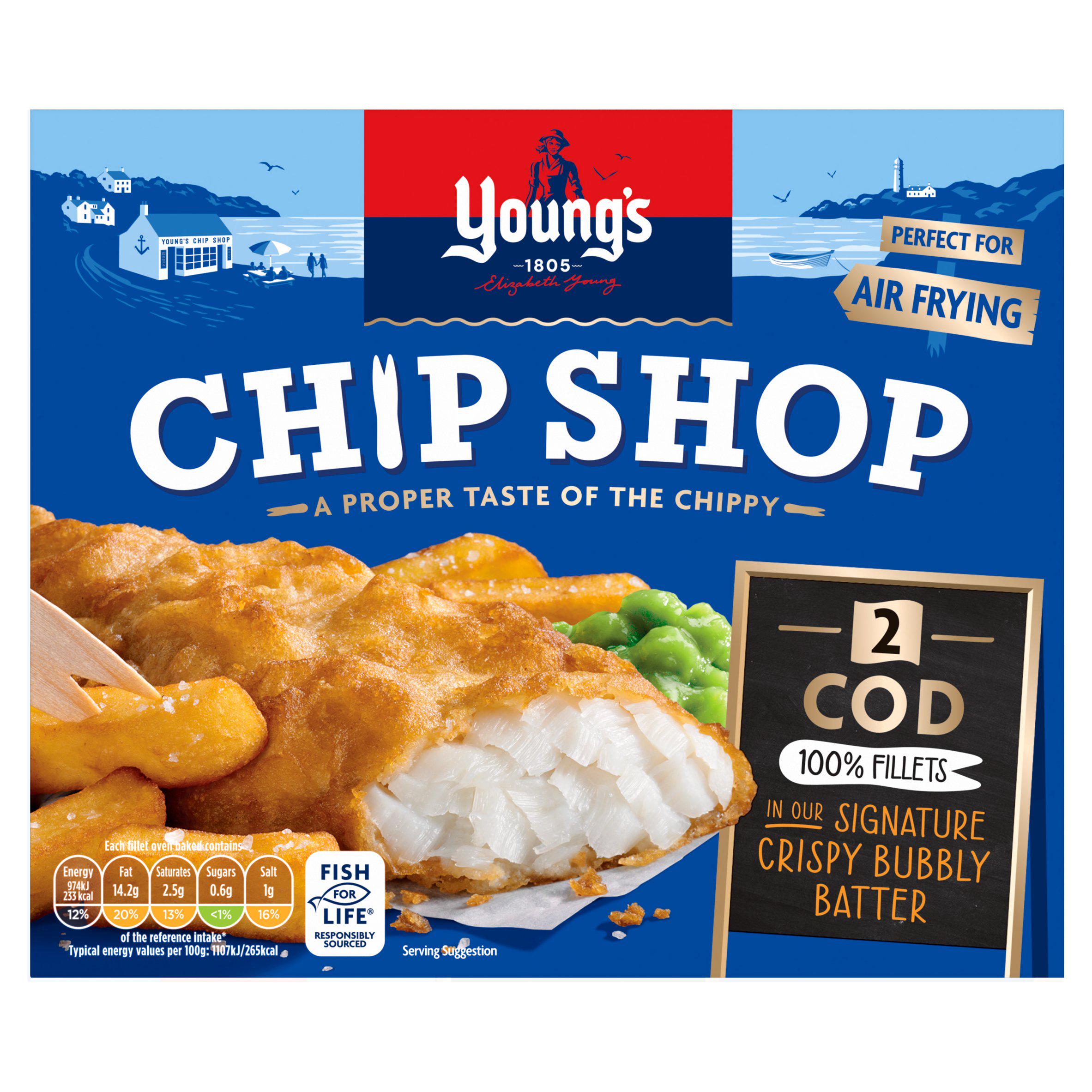 Youngs Chip Shop 2 Cod Fillets 200g