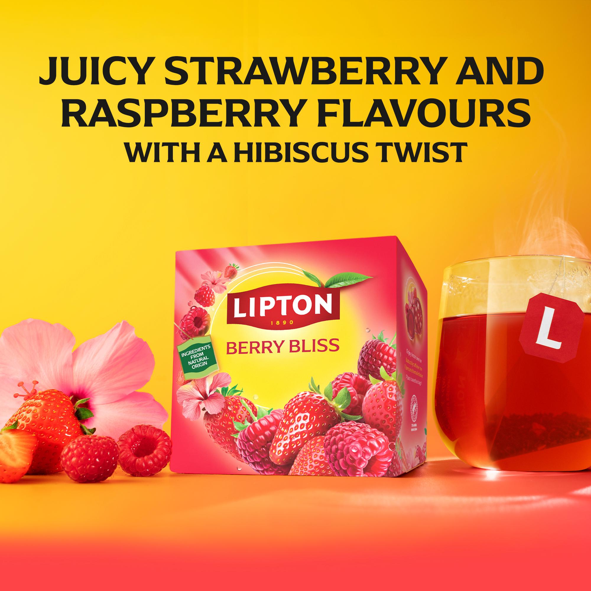 Lipton Berry Bliss 20 x 2.1g Raspberry, Strawberry & Hibiscus Pyramid Tea Bags thumbnail 3