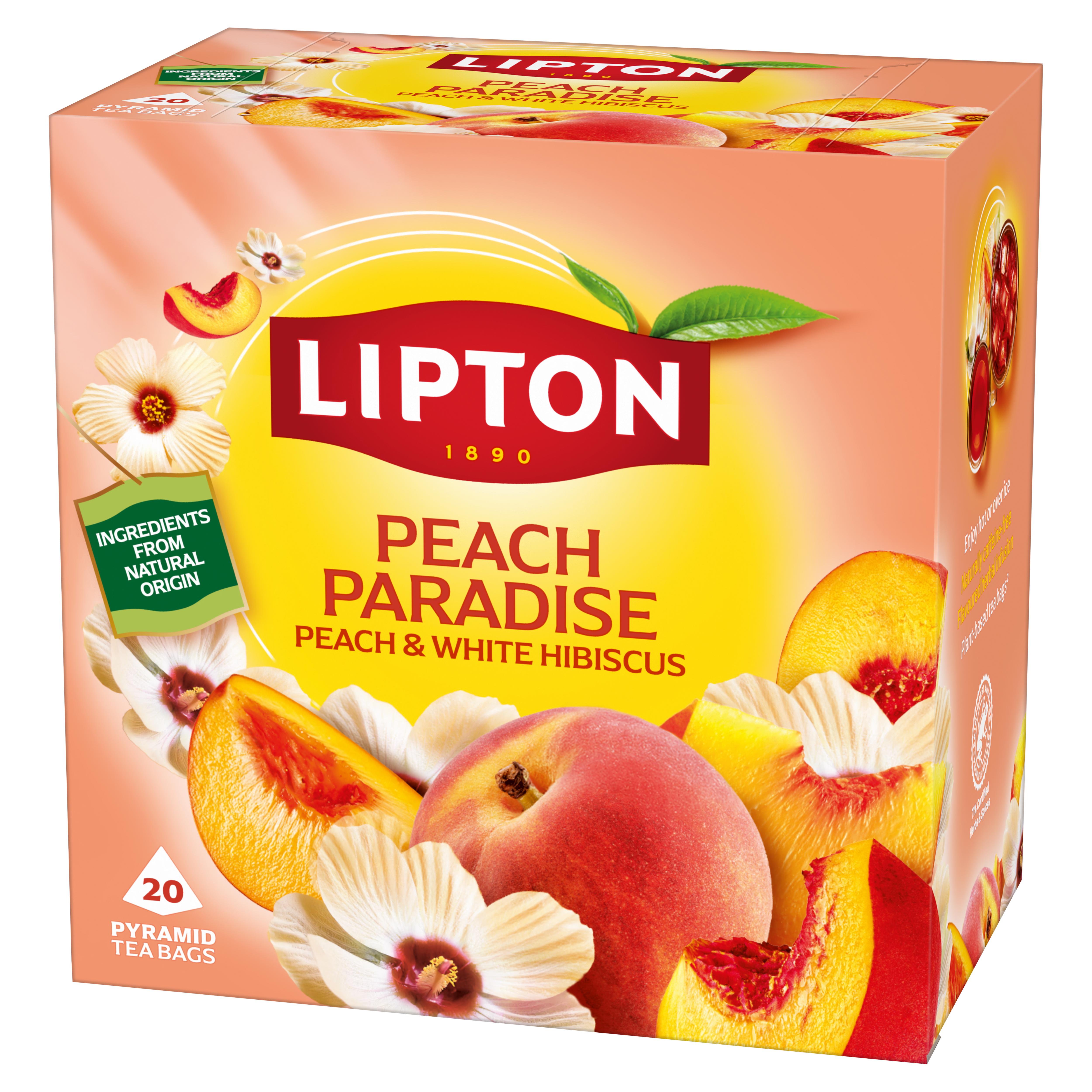Lipton Peach Paradise 20 x 2.3g Peach & White Hibiscus Pyramid Tea Bags thumbnail 2