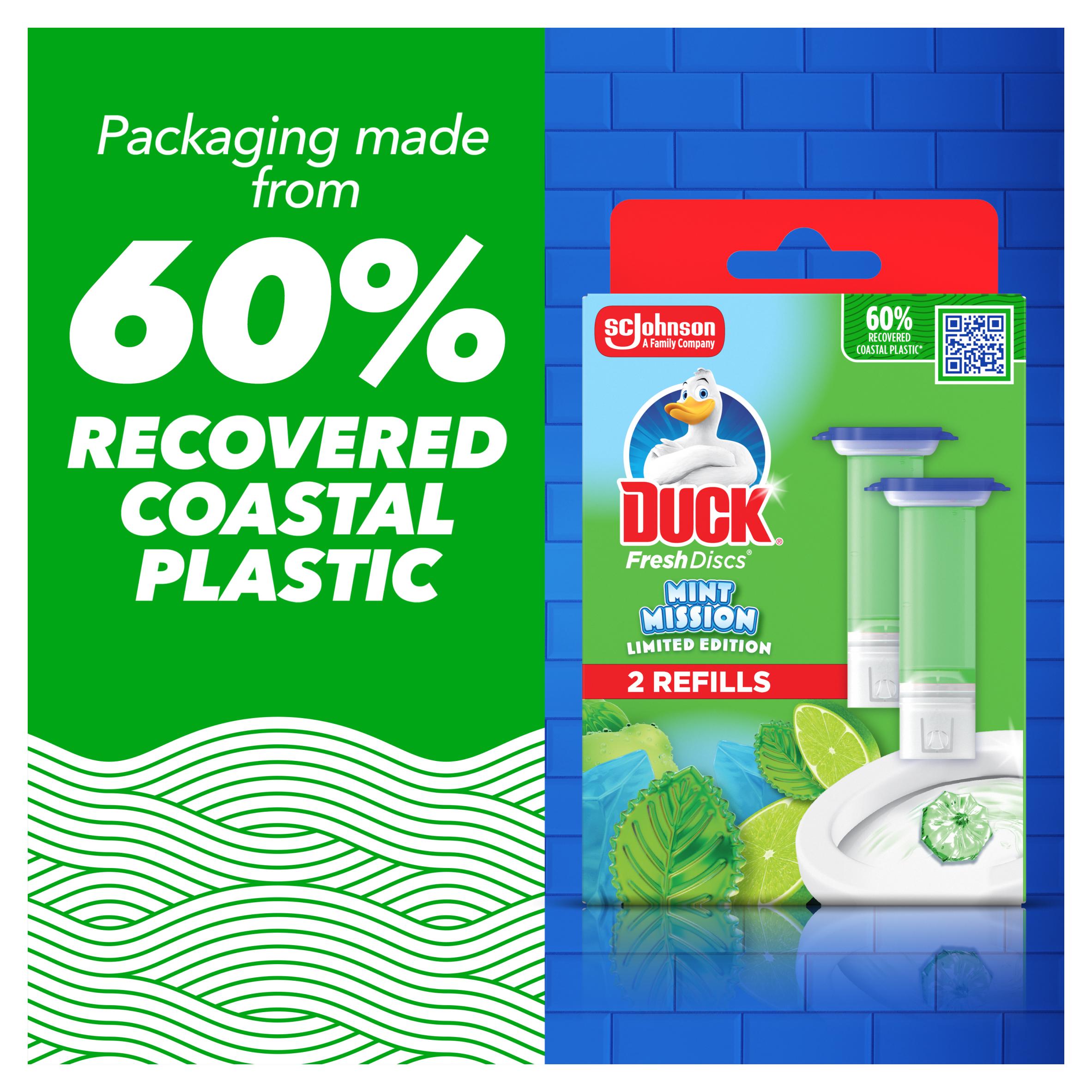 Duck Fresh Discs 2 x 36ml Mint Mission Toilet Gel Refill thumbnail 6