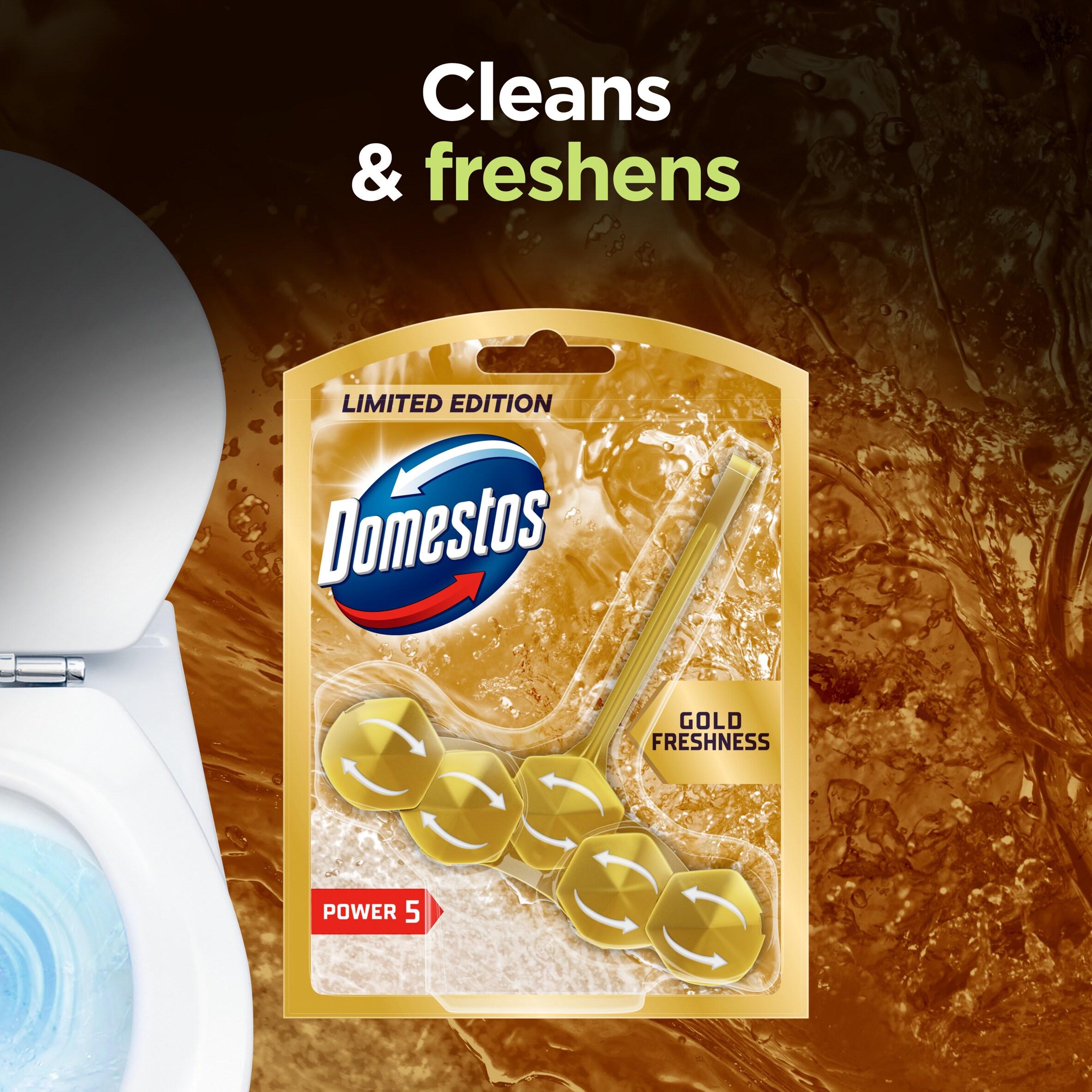 Domestos Power 5 x 50g Gold Freshness Toilet Rim Block thumbnail 2