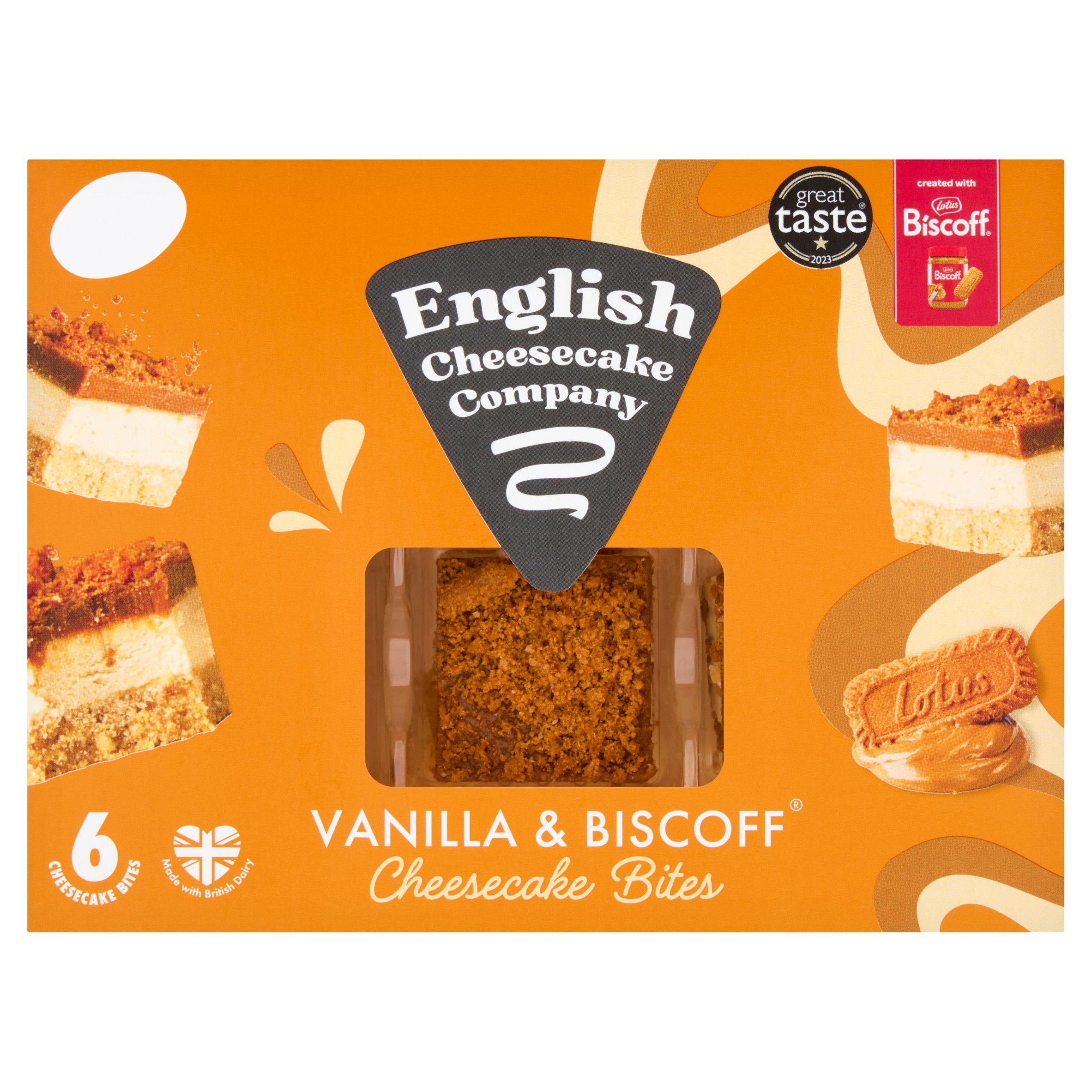 English Cheesecake Company 6 x 35g Vanilla & Biscoff Cheesecake Bites