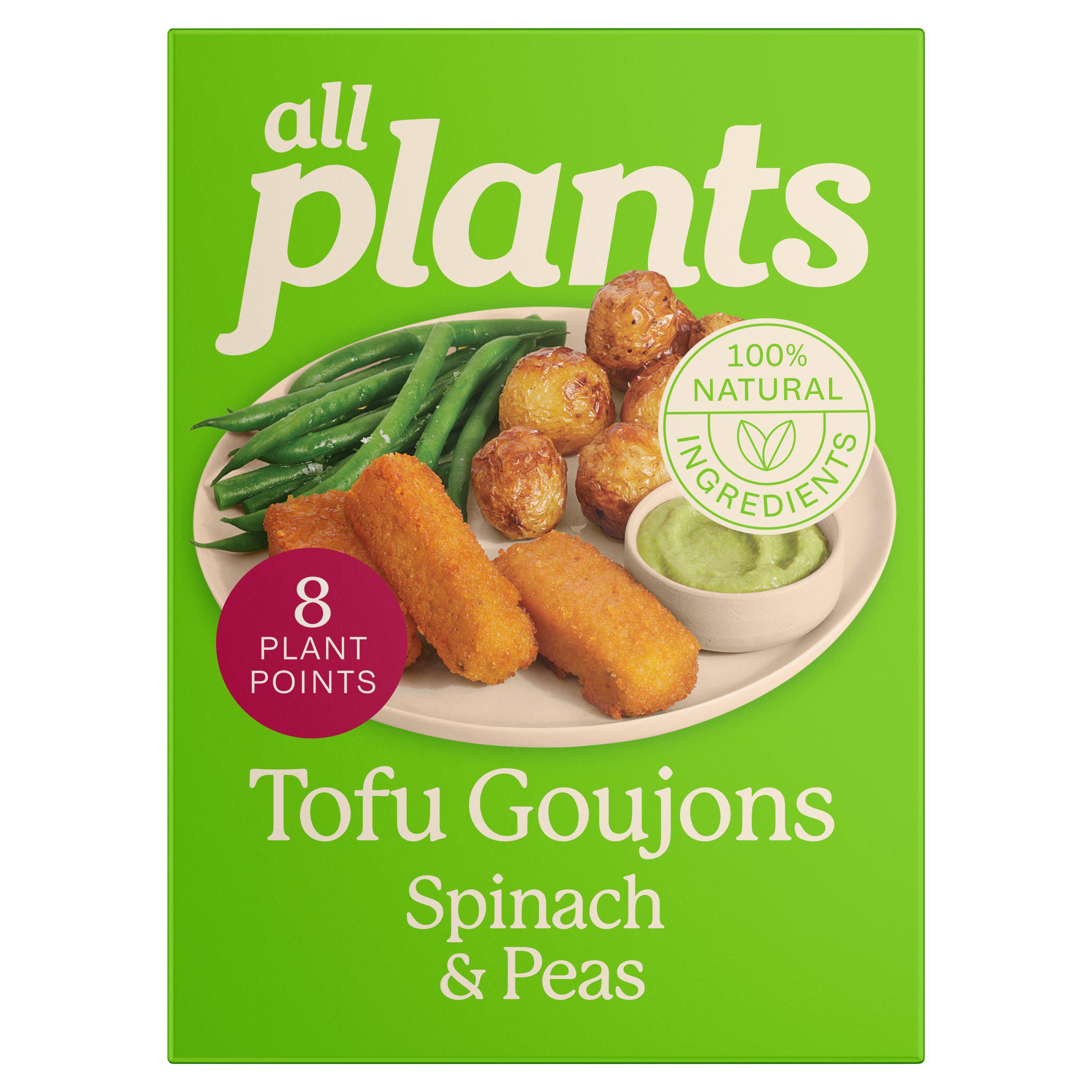 all plants 160g Spinach & Peas Tofu Goujons