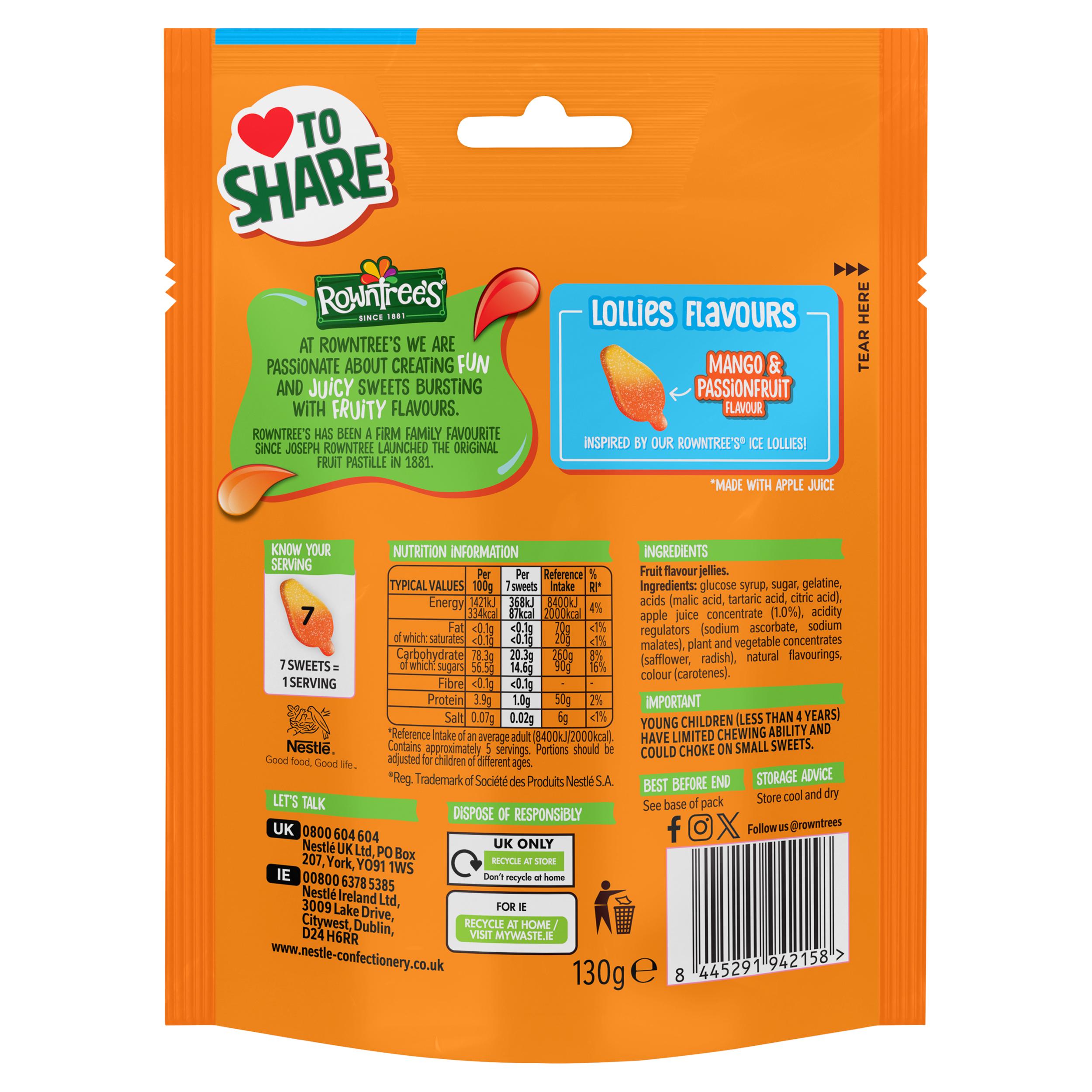 Rowntree's 130g Mango Flavour Sweets Sharing Bag Lollies thumbnail 3