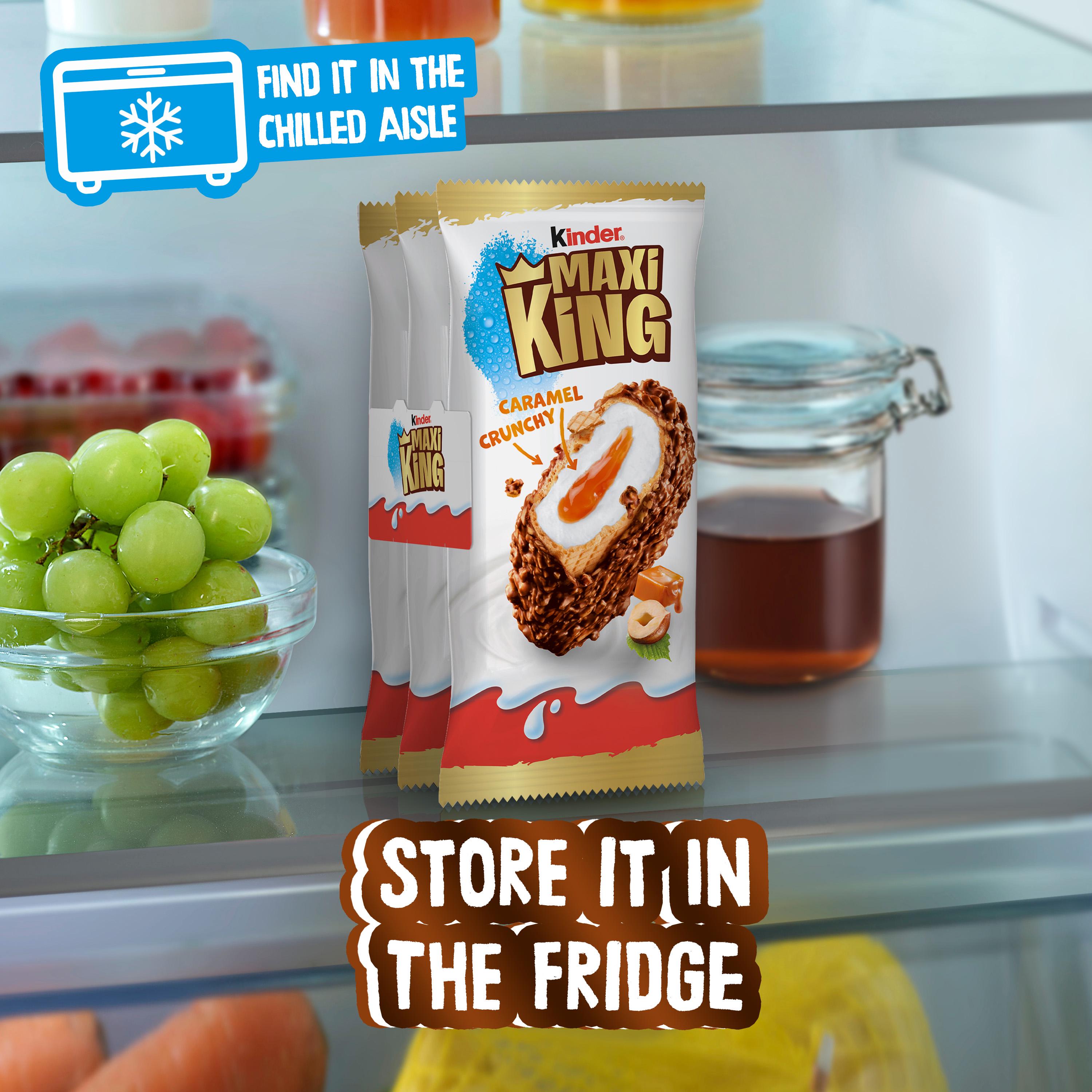 Kinder Maxi King 3 x 35g Milk Chocolate, Hazelnuts & Caramel Chilled Snack thumbnail 3