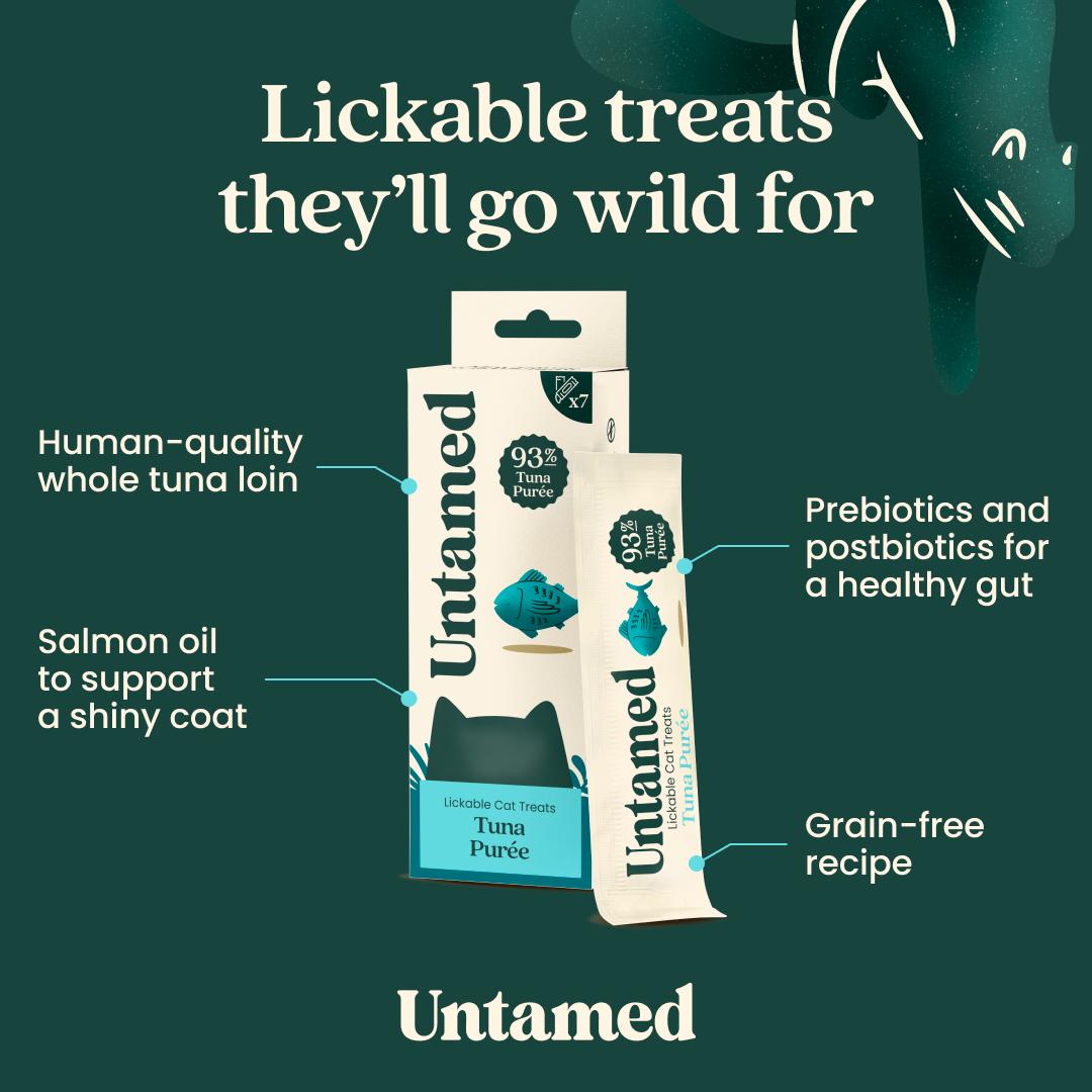 Untamed 7 x 15g Tuna Puree Lickable Cat Treats thumbnail 2