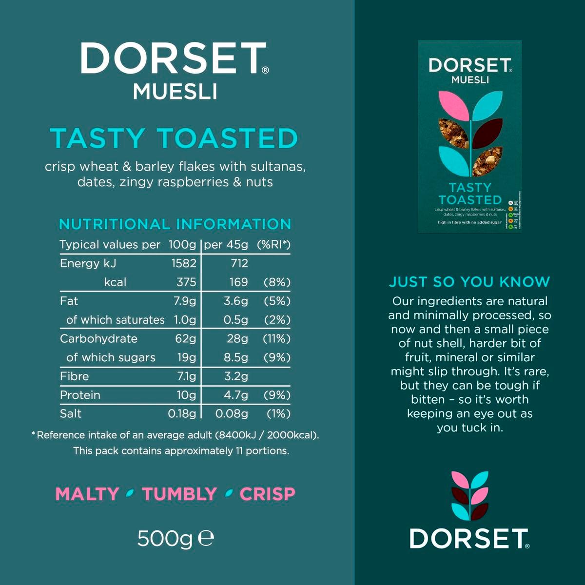 Dorset Cereals 500g Tasty Toasted Muesli thumbnail 5