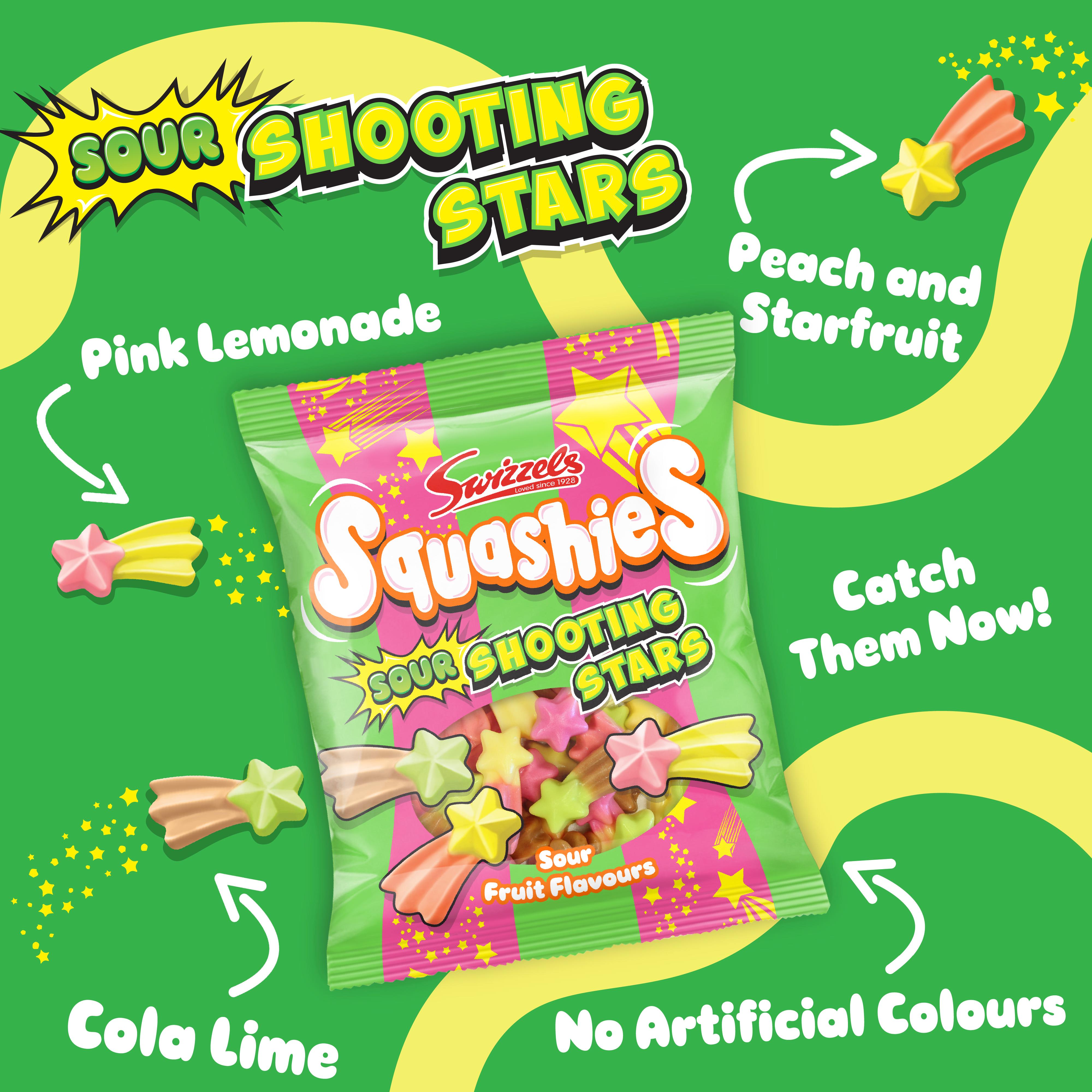Swizzels Squashies 100g Sour Shooting Stars Candy thumbnail 2