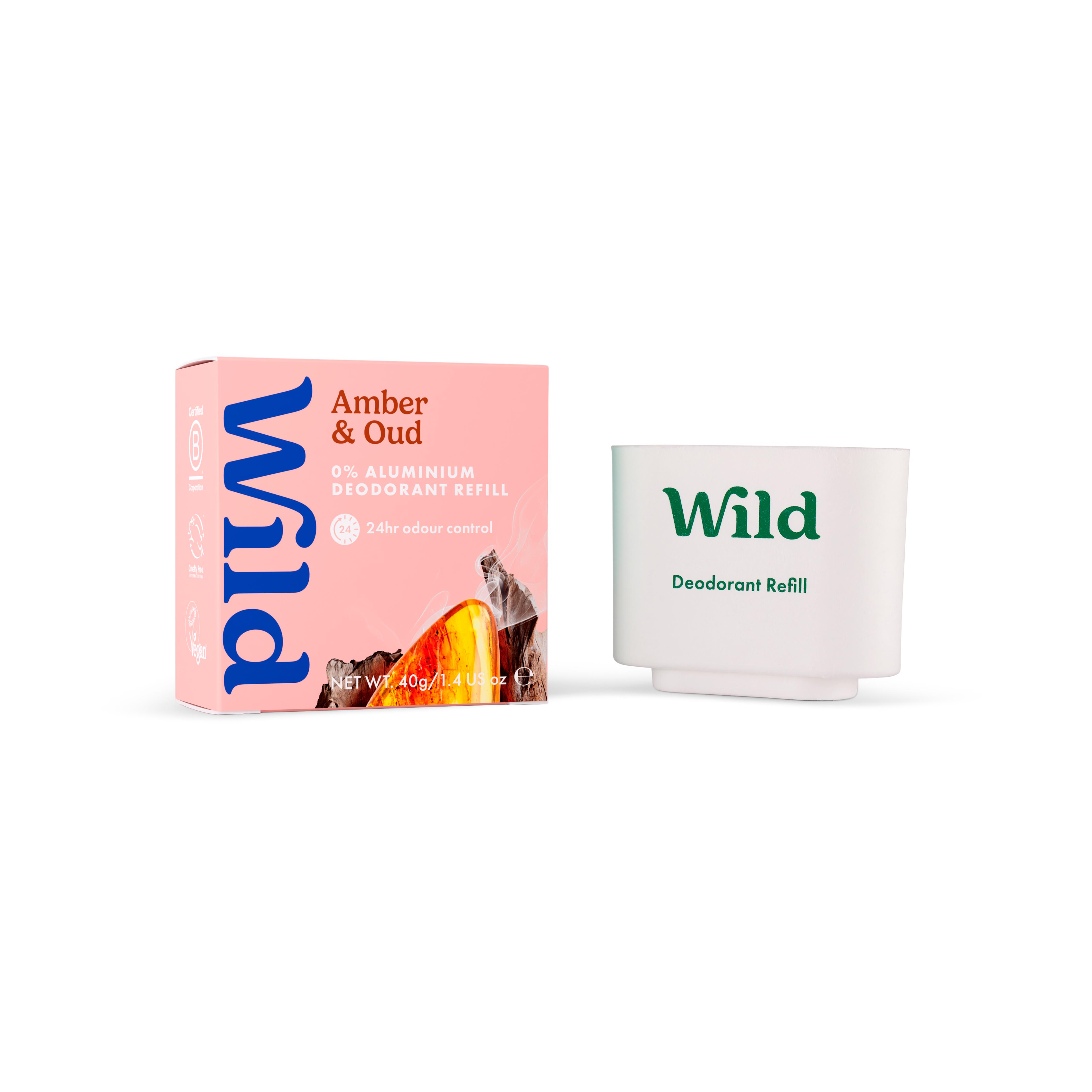 Wild 40g Amber & Oud Aluminium Free Refillable Natural Deodorant Refill thumbnail 2