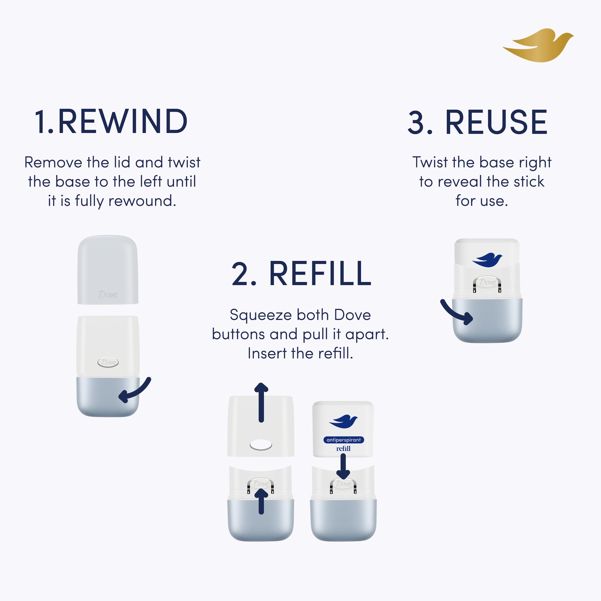 Dove 35ml No. 41 Peony & Pineapple 72h Anti Perspirant Refillable Starter Kit Women's Deodorant thumbnail 6