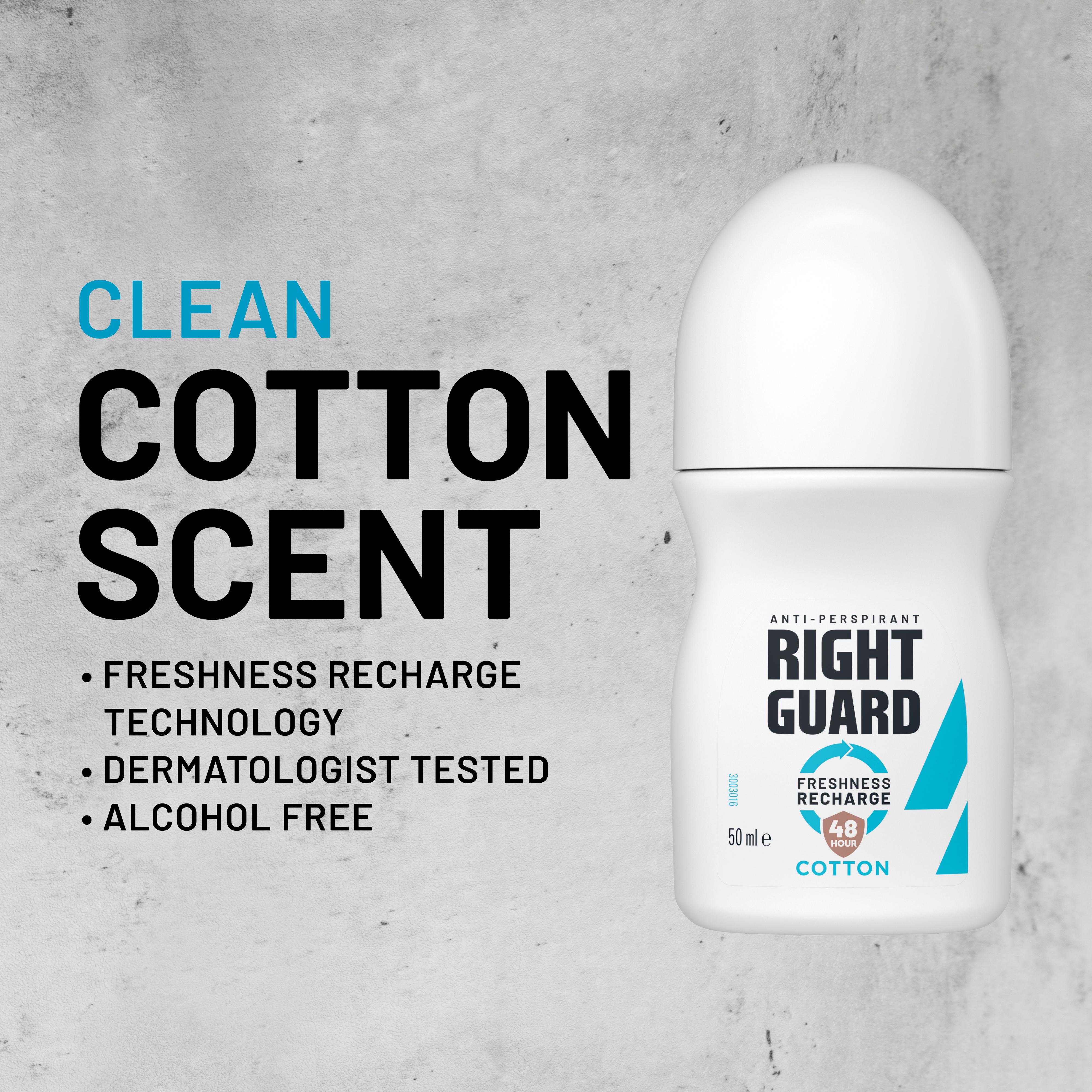 Right Guard Women 50ml 48h Cotton Antiperspirant Roll on Deodorant thumbnail 4