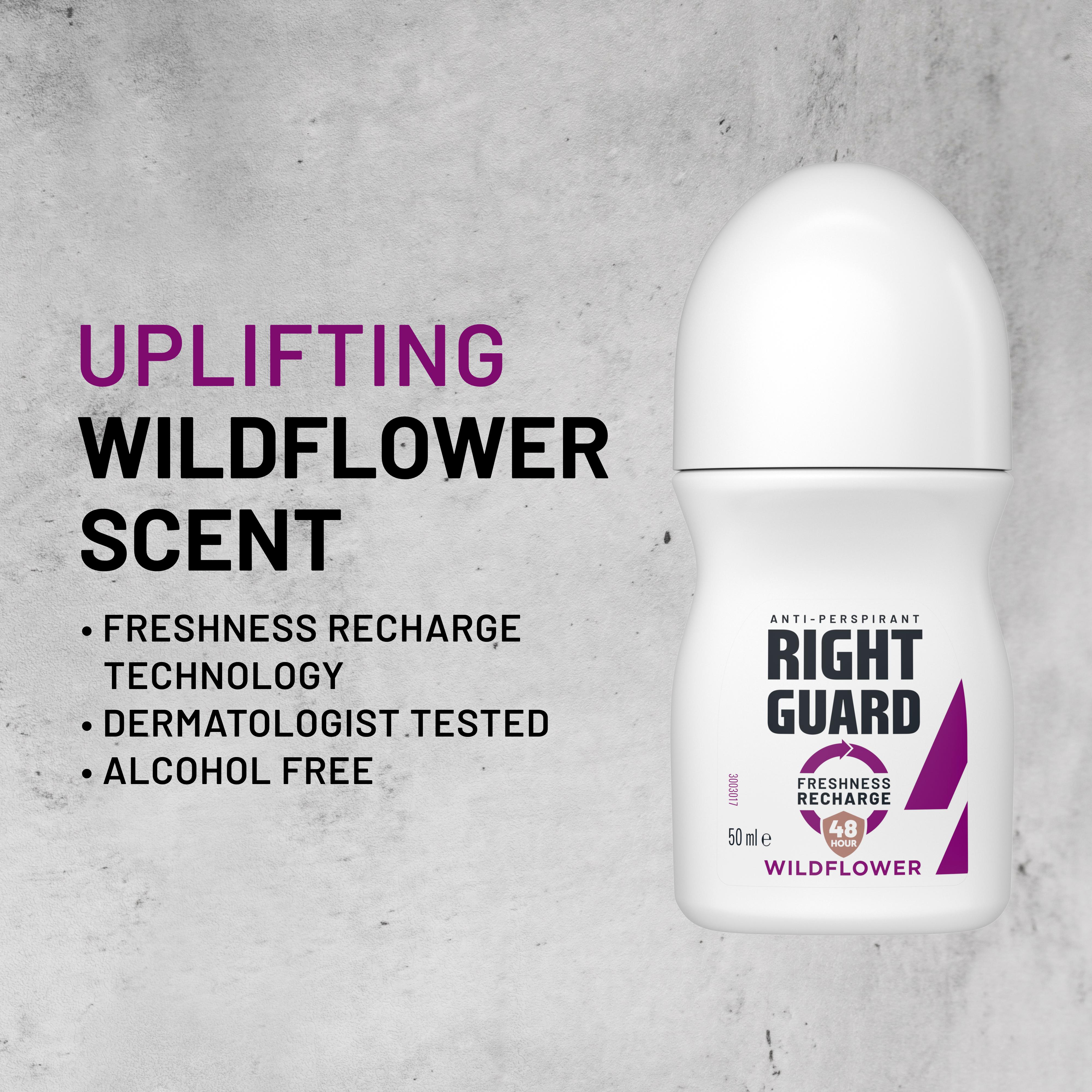 Right Guard Women 50ml 48h Wildflower Antiperspirant Roll on Deodorant thumbnail 4