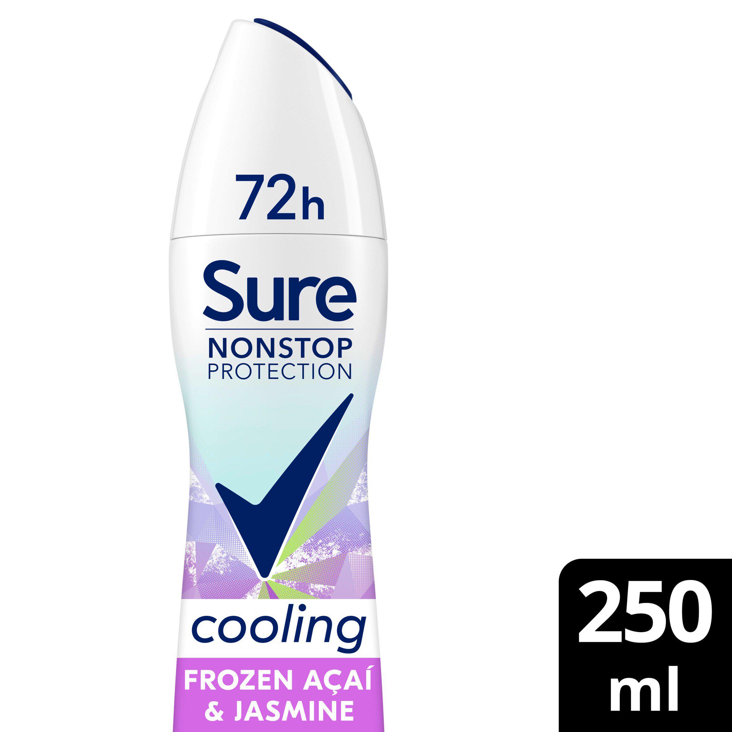 Sure Women 250ml Acai & Jasmine Nonstop Protection Frozen Antiperspirant Aerosol Deodorant Spray