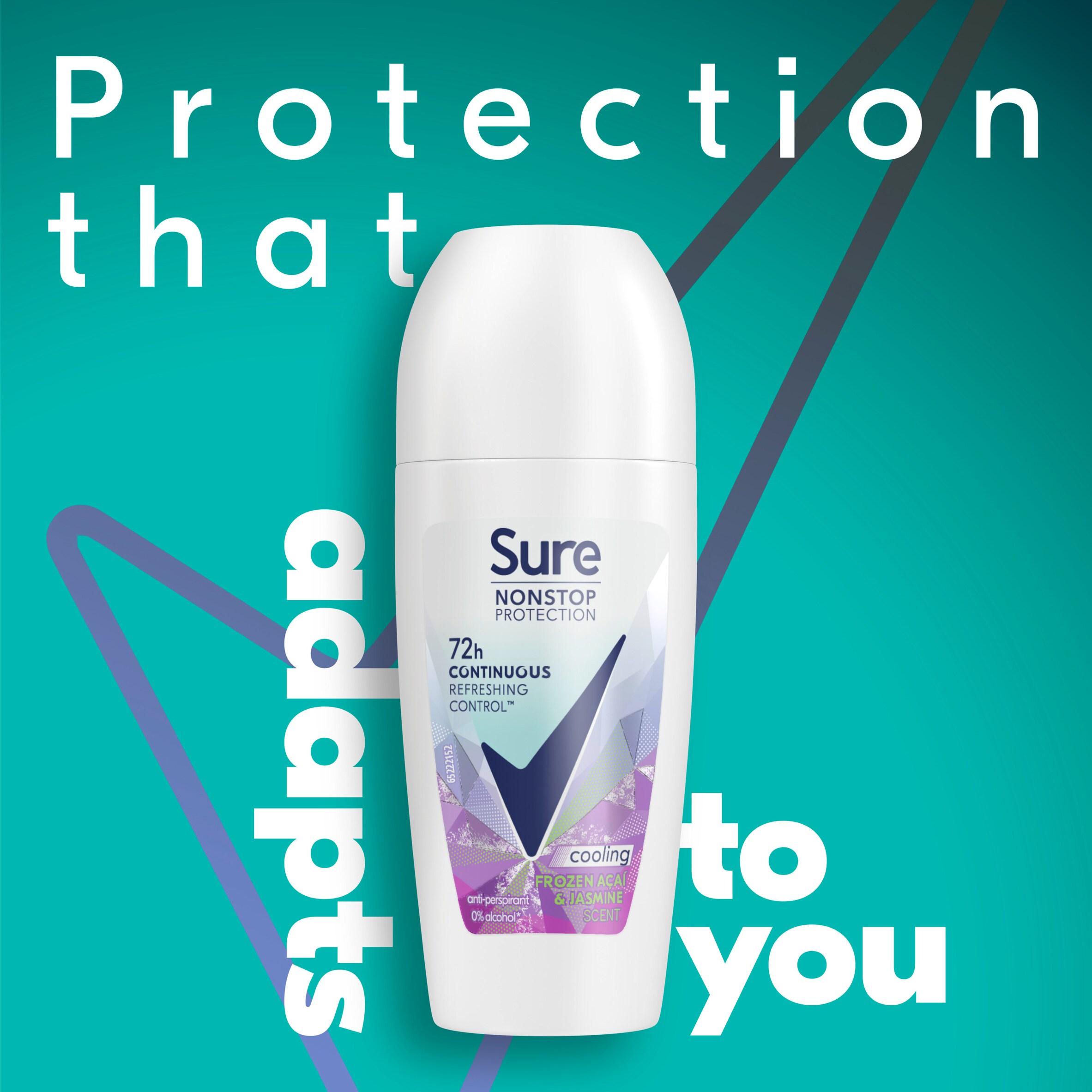 Sure Women 50ml Frozen Acai & Jasmine Nonstop Protection Antiperspirant Roll on Deodorant thumbnail 2