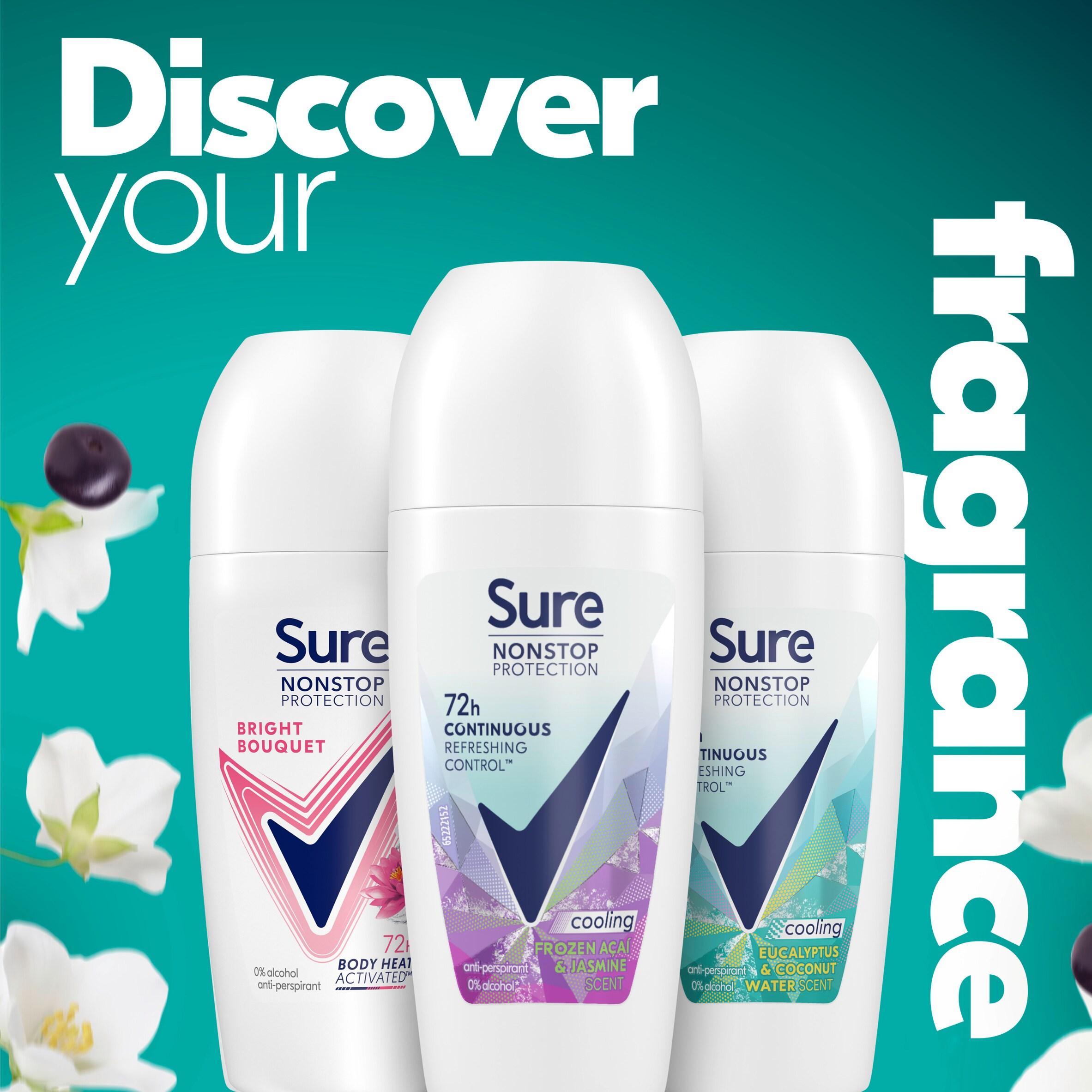 Sure Women 50ml Frozen Acai & Jasmine Nonstop Protection Antiperspirant Roll on Deodorant thumbnail 5