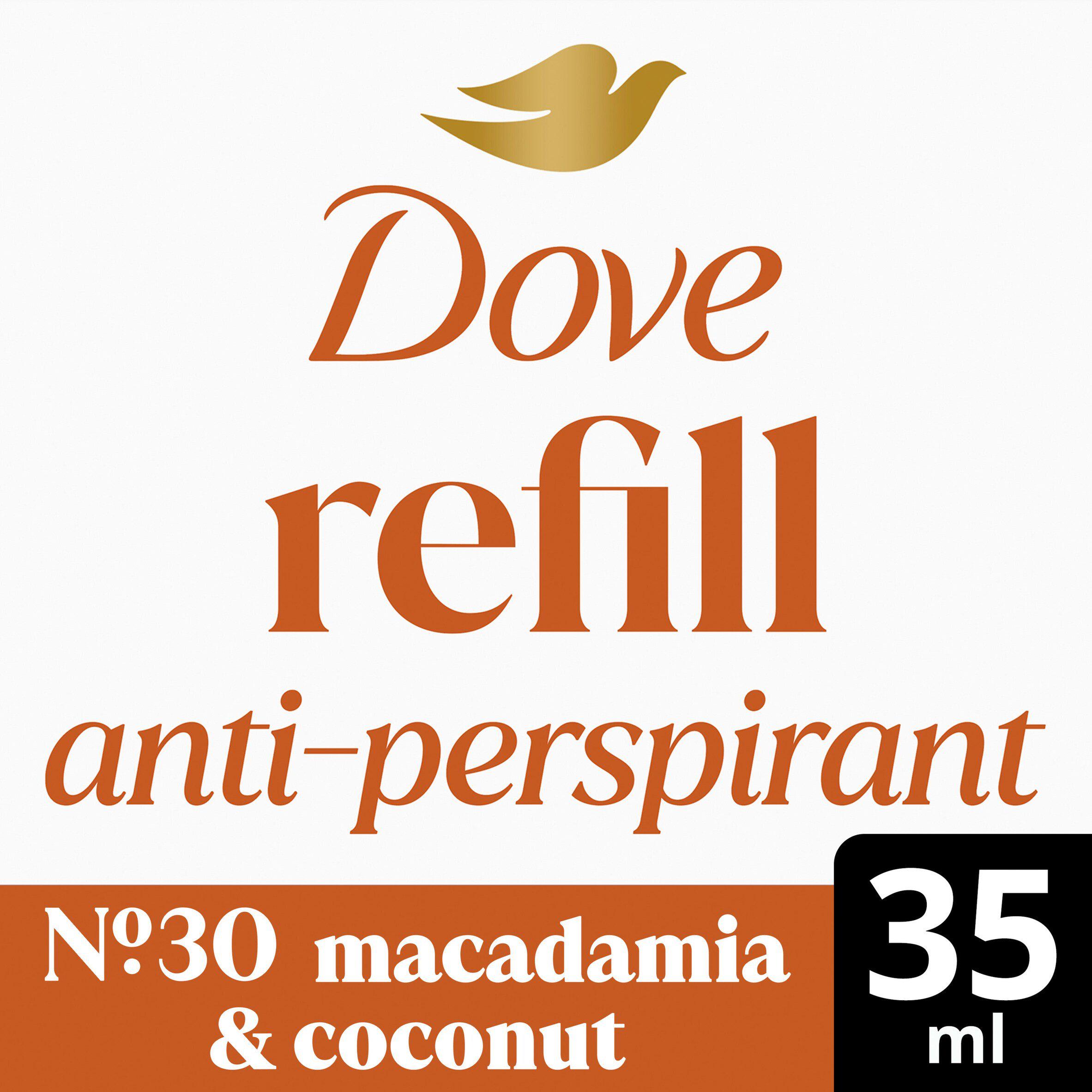 Dove 35ml Macadamia & Coconut No 30 Antiperspirant Stick Deodorant Refill