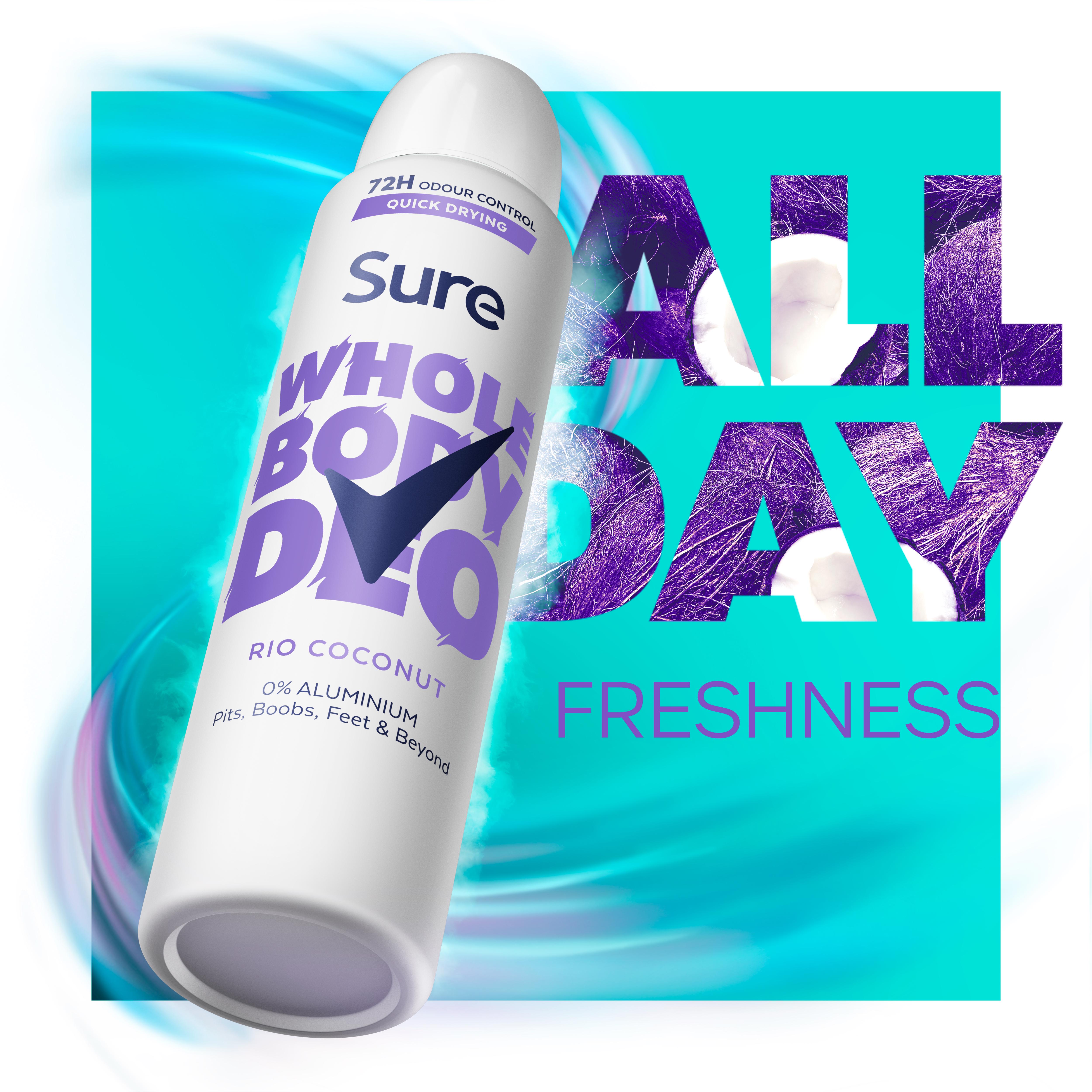 Sure 150ml Rio Coconut Whole Body Deodorant Spray thumbnail 4