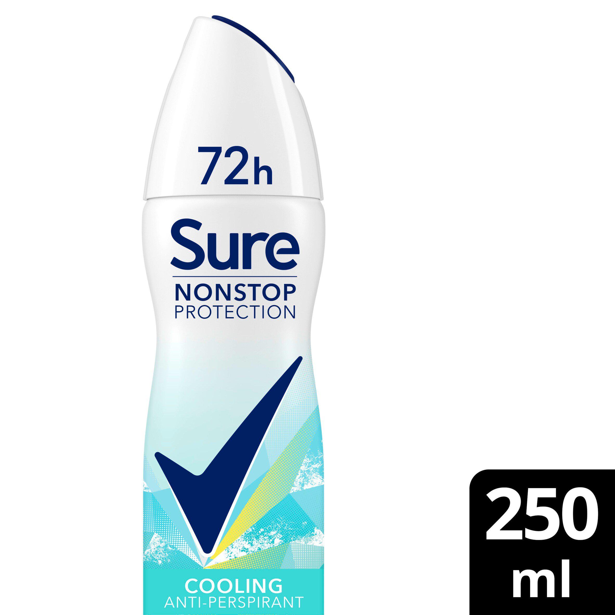 Sure Women 250ml Eucalyptus & Coconut Nonstop Protection Water Antiperspirant Aerosol Deodorant Spray