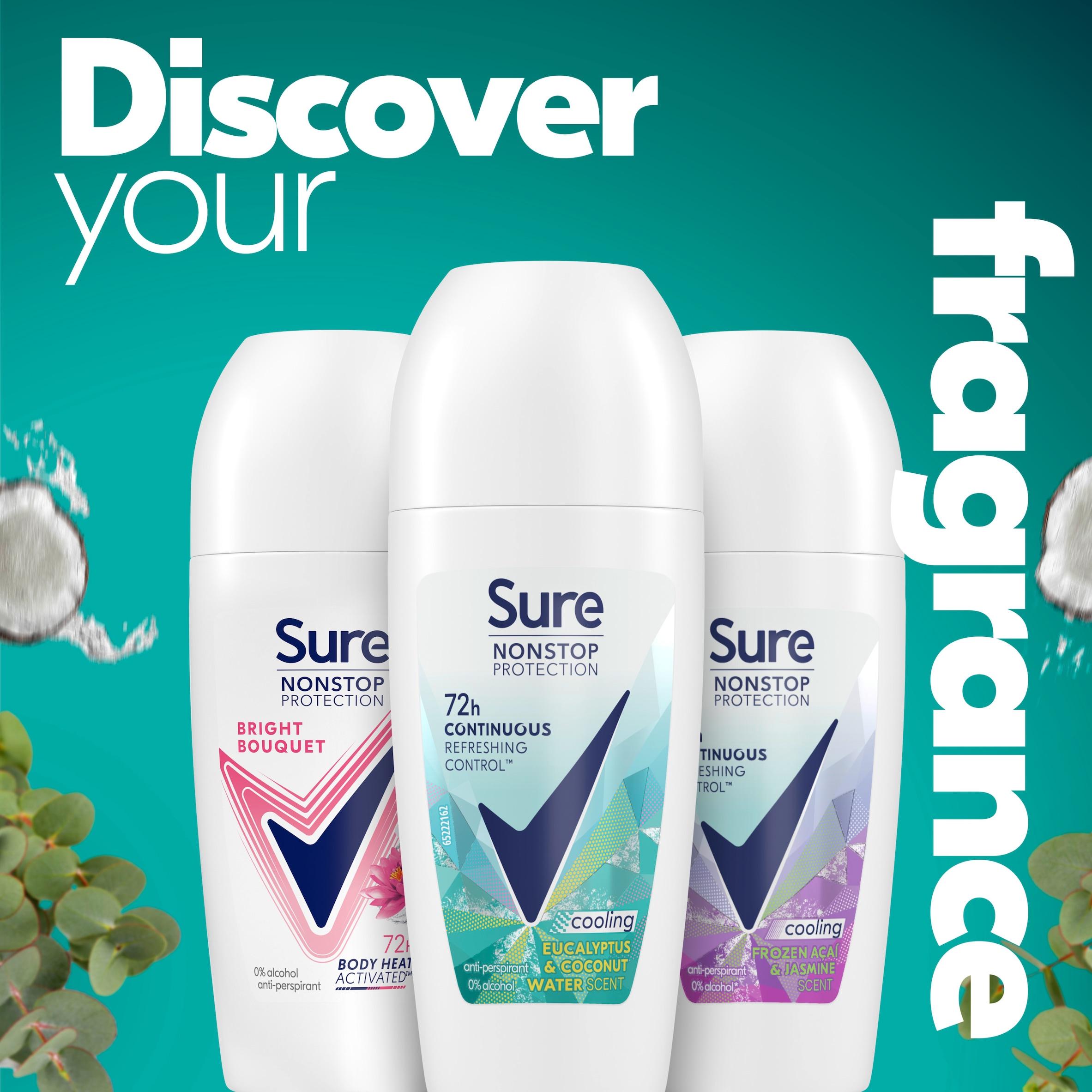 Sure Women 50ml Eucalyptus & Coconut Nonstop Protection Water Antiperspirant Roll on Deodorant thumbnail 5