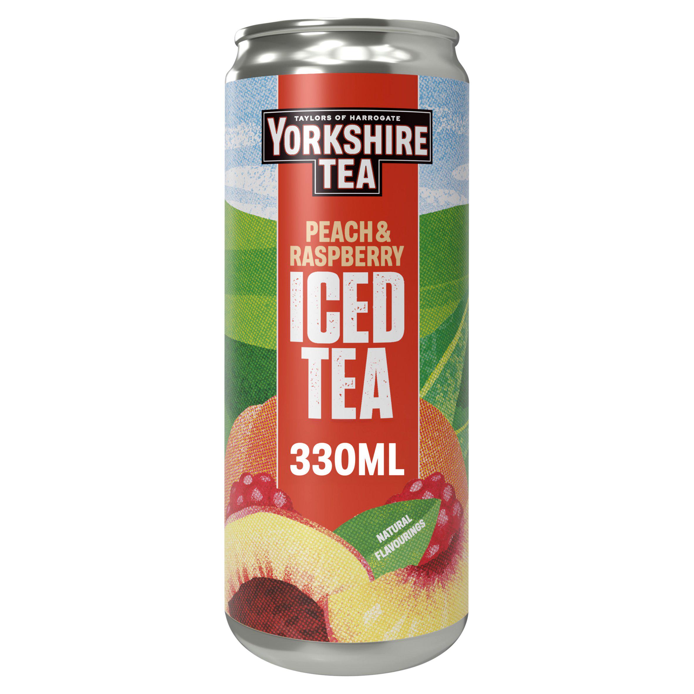 Yorkshire Tea 330ml Peach & Raspberry Iced Tea Can