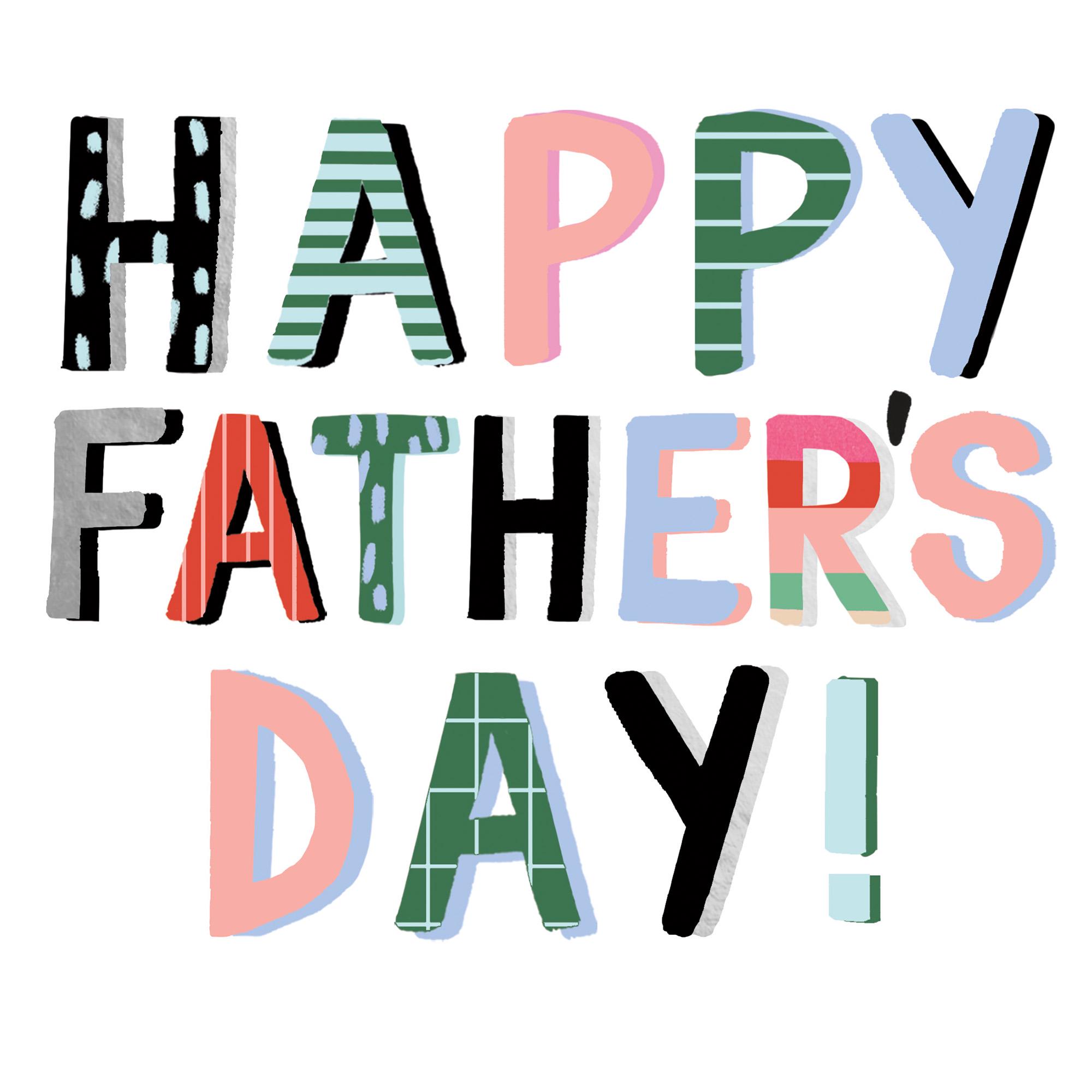 Camden Graphics Kindred Stop the Clock Colourful Text Design Father's Day Greeting Card
