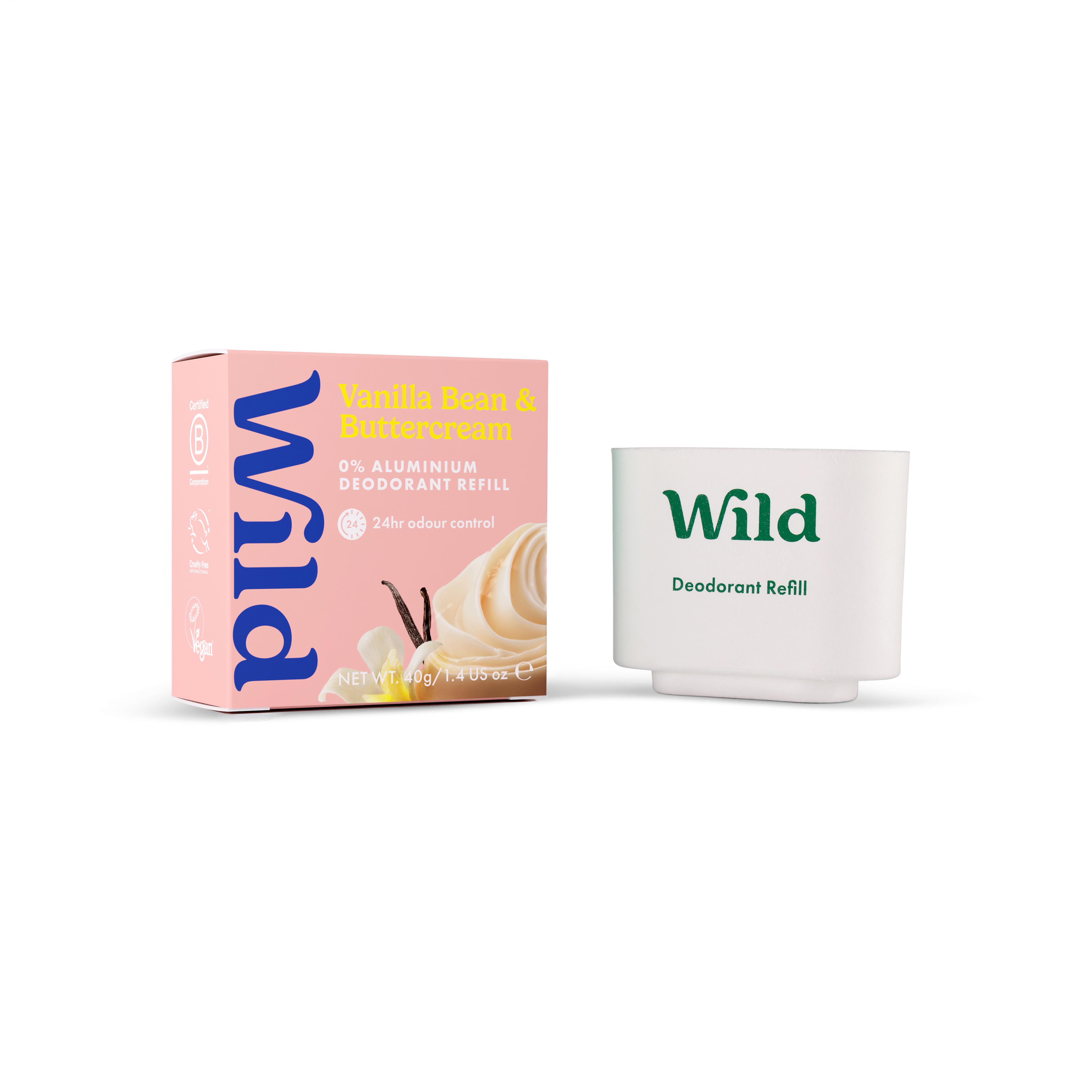 Wild 40g Vanilla Bean & Buttercream Aluminium Free Refillable Natural Deodorant Refill thumbnail 2