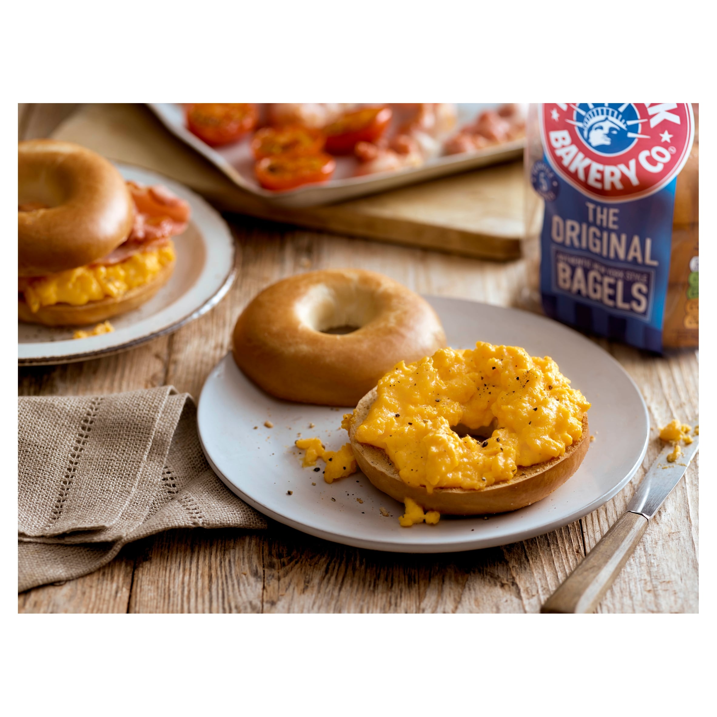 New York Bakery Co The Original Plain Bagels 5 Pack thumbnail 3