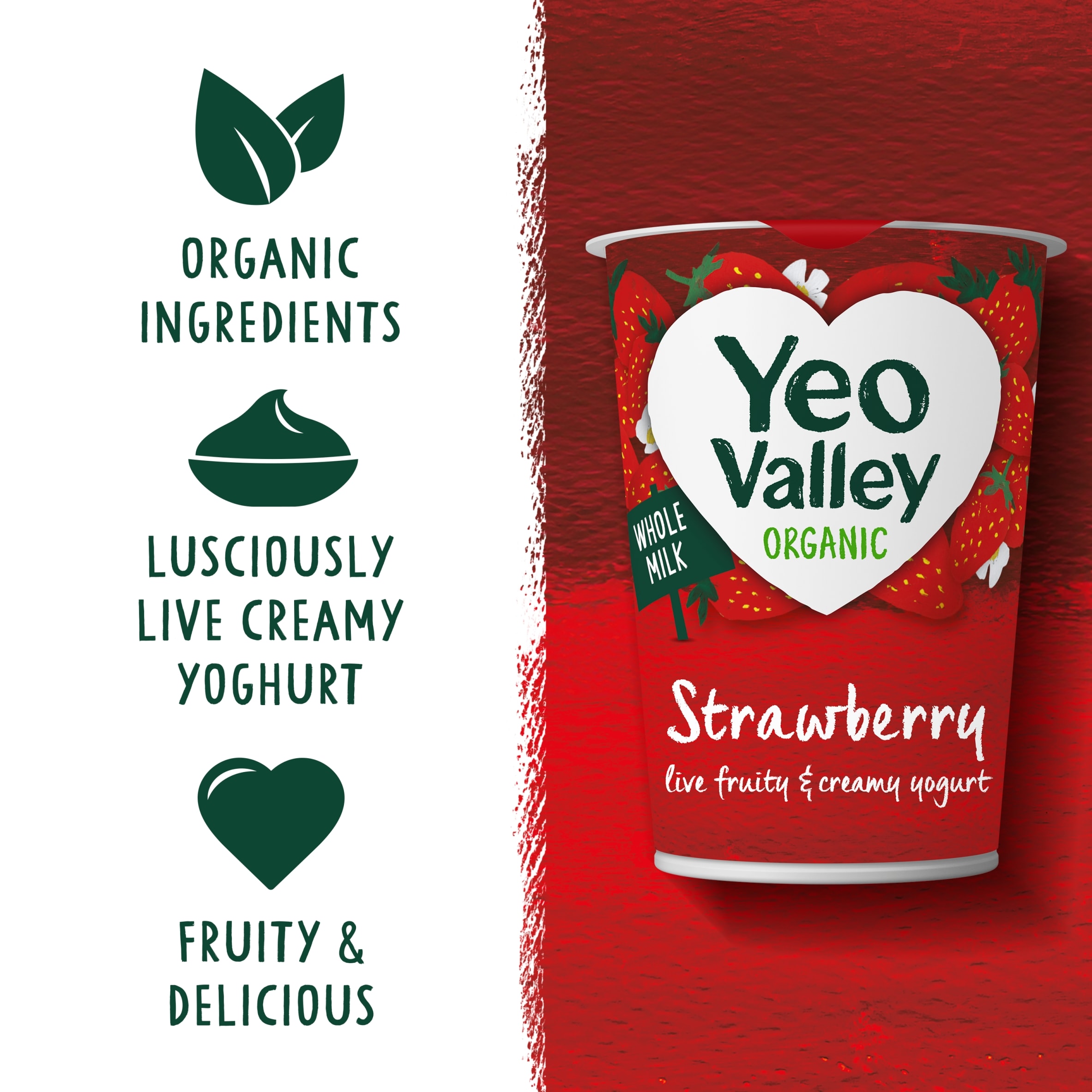Yeo Valley Strawberry Yogurt 450G thumbnail 2
