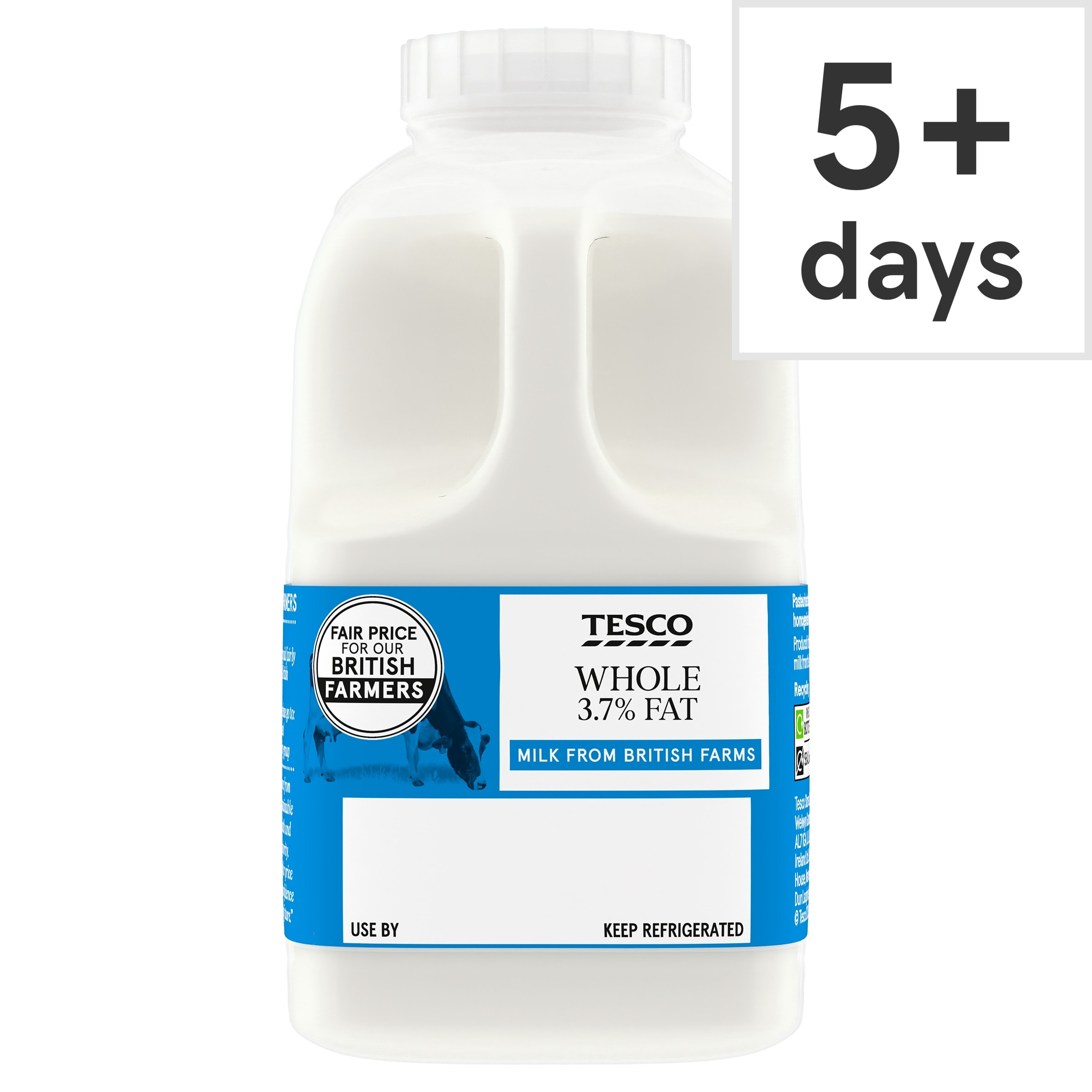 Tesco British Whole Milk 568Ml, 1 Pint